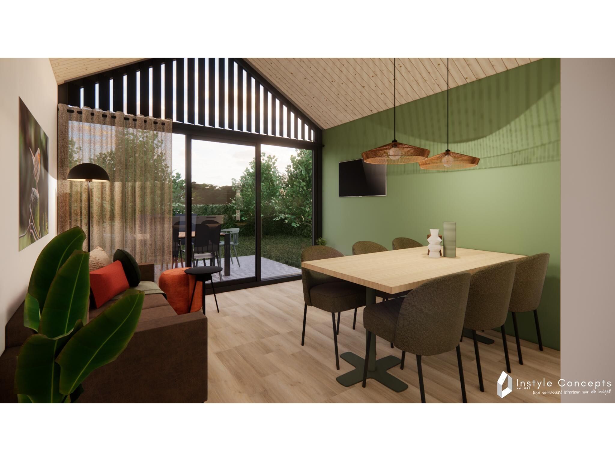 De woonkamer van Reestdal lodge | 6 persoons in Balkbrug