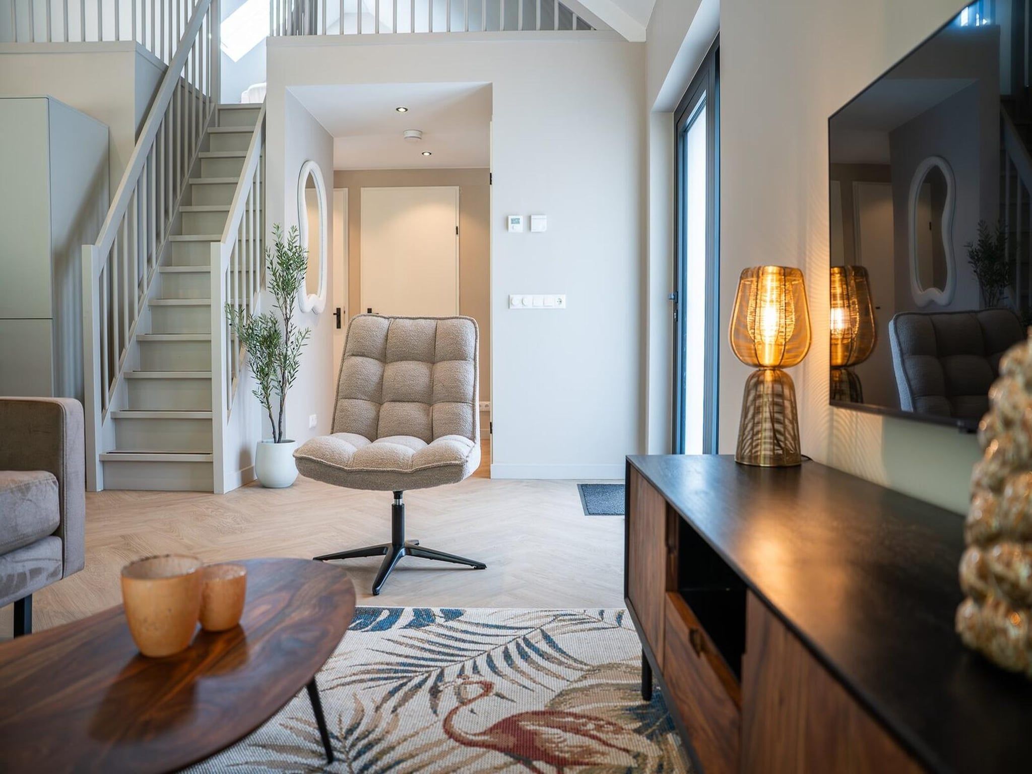 De woonkamer van Ecovilla Boszicht Luxe in Oirschot