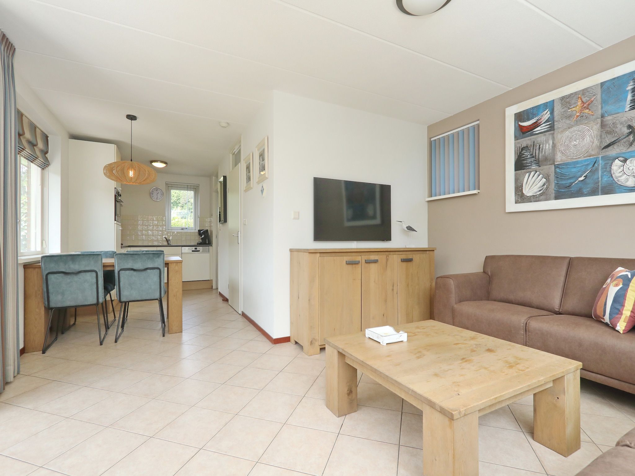 De woonkamer van Vakantiepark Duinrust 1 in Noordwijk aan zee