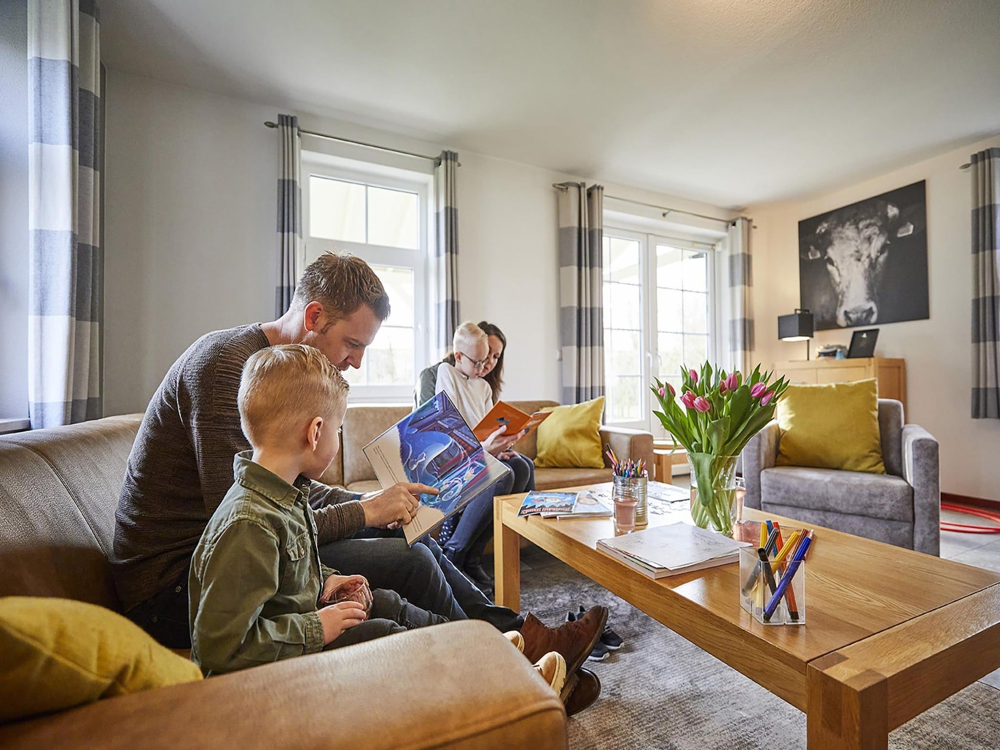 De woonkamer van Buitenhof De Leistert 13 in Roggel