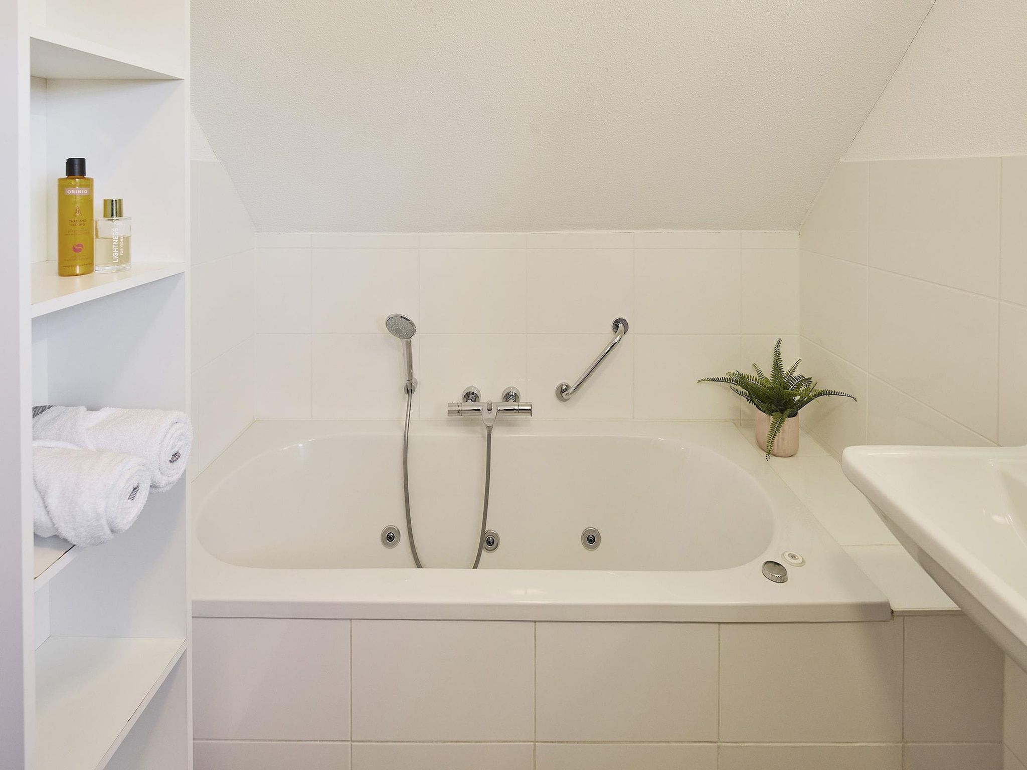 De badkamer van Buitenhof De Leistert 7 in Roggel