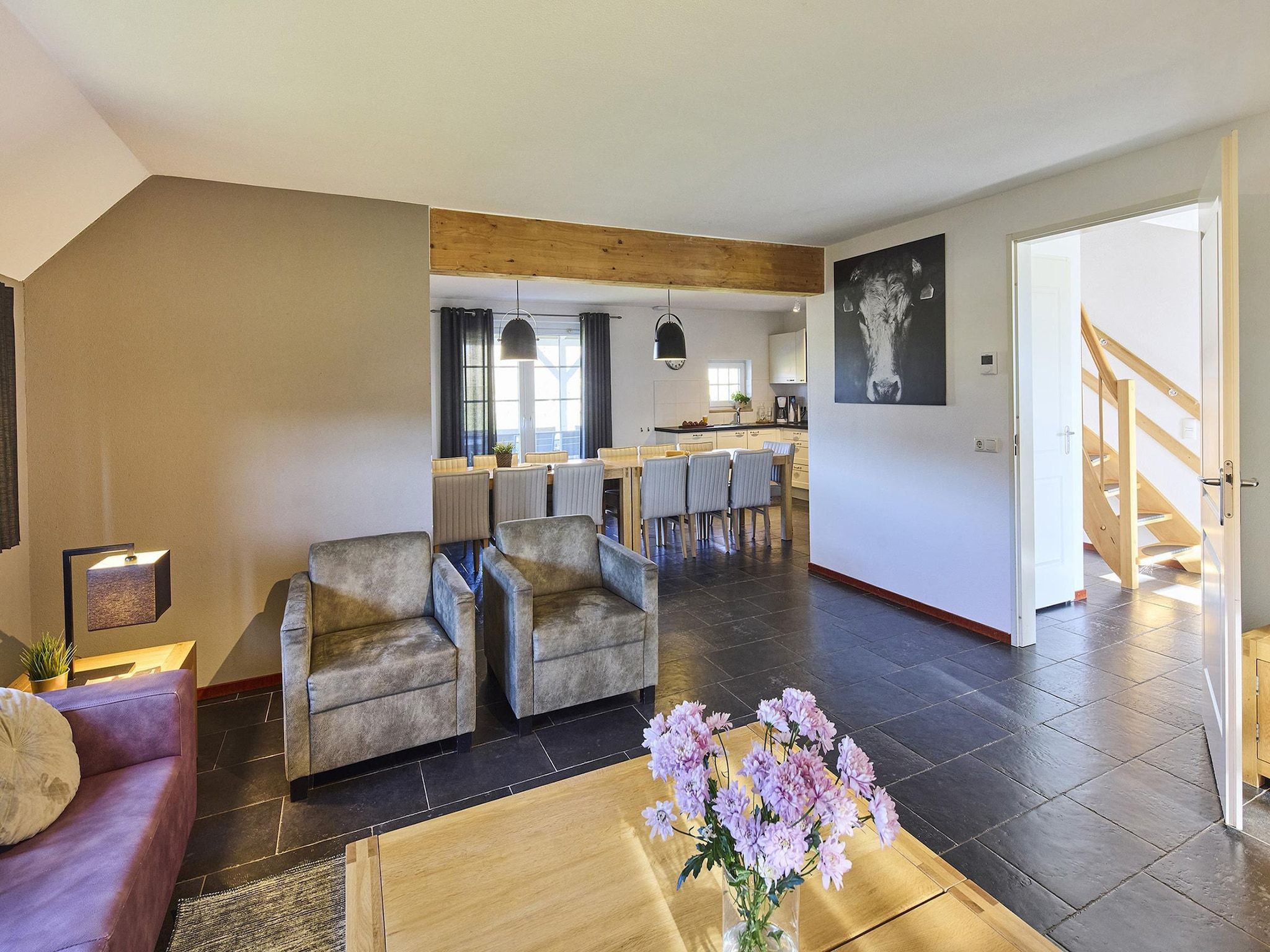 De woonkamer van Buitenhof De Leistert 5 in Roggel