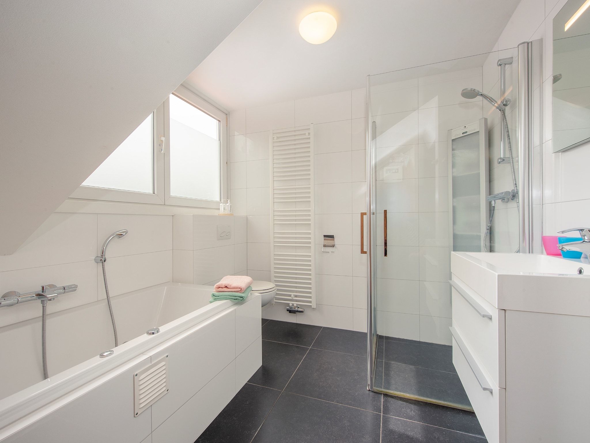 De badkamer van Resort Arcen 9 in Arcen