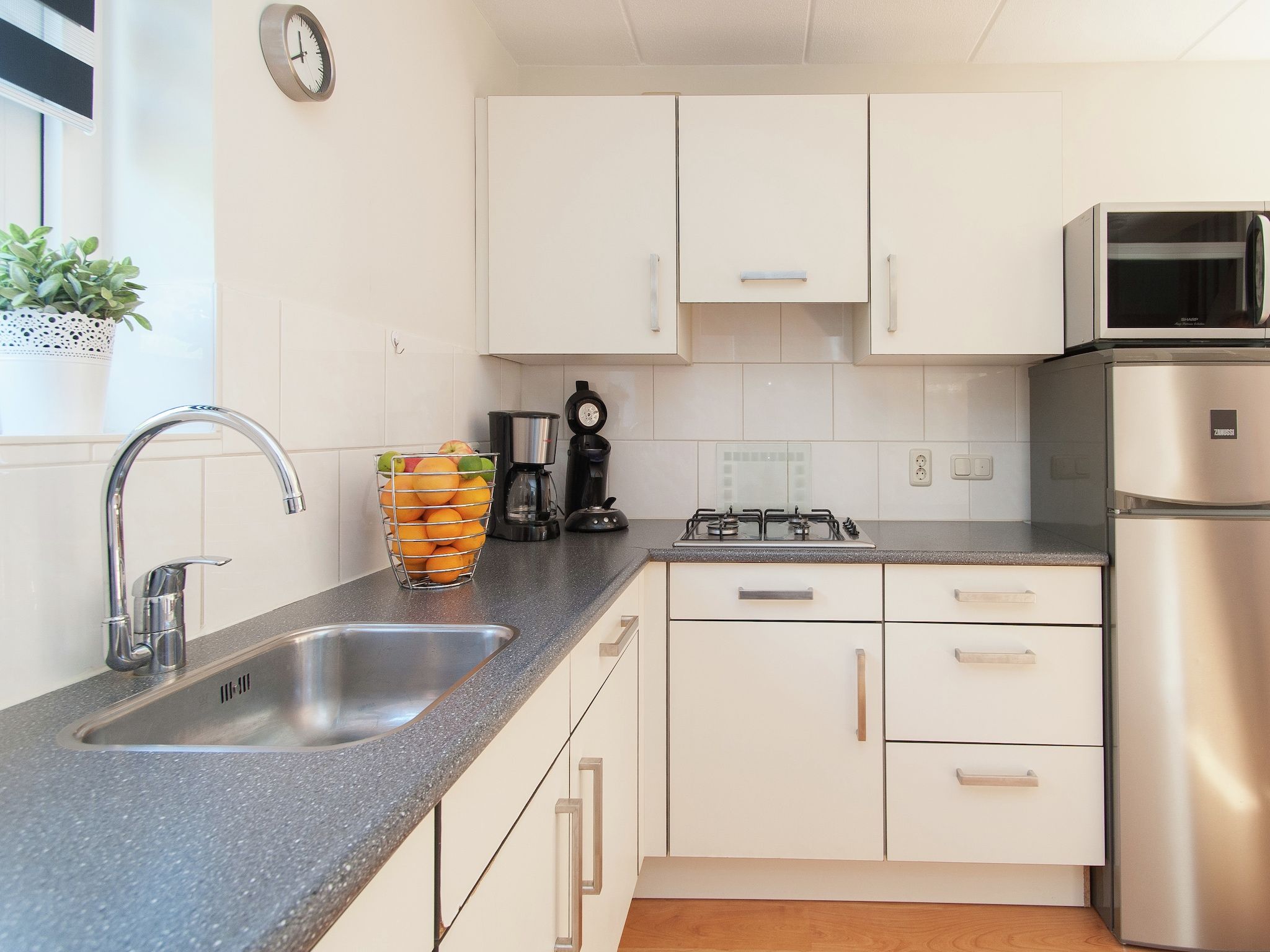 De keuken van Bungalowpark de Gouden Spar 4 in Noordwijk