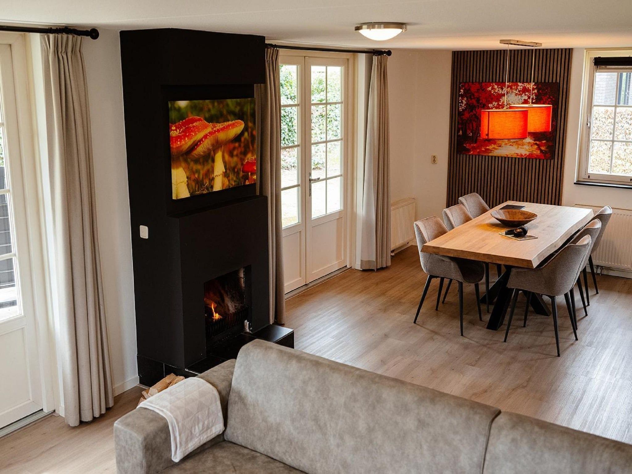 De woonkamer van Landgoed De IJsvogel 3 in Voorthuizen