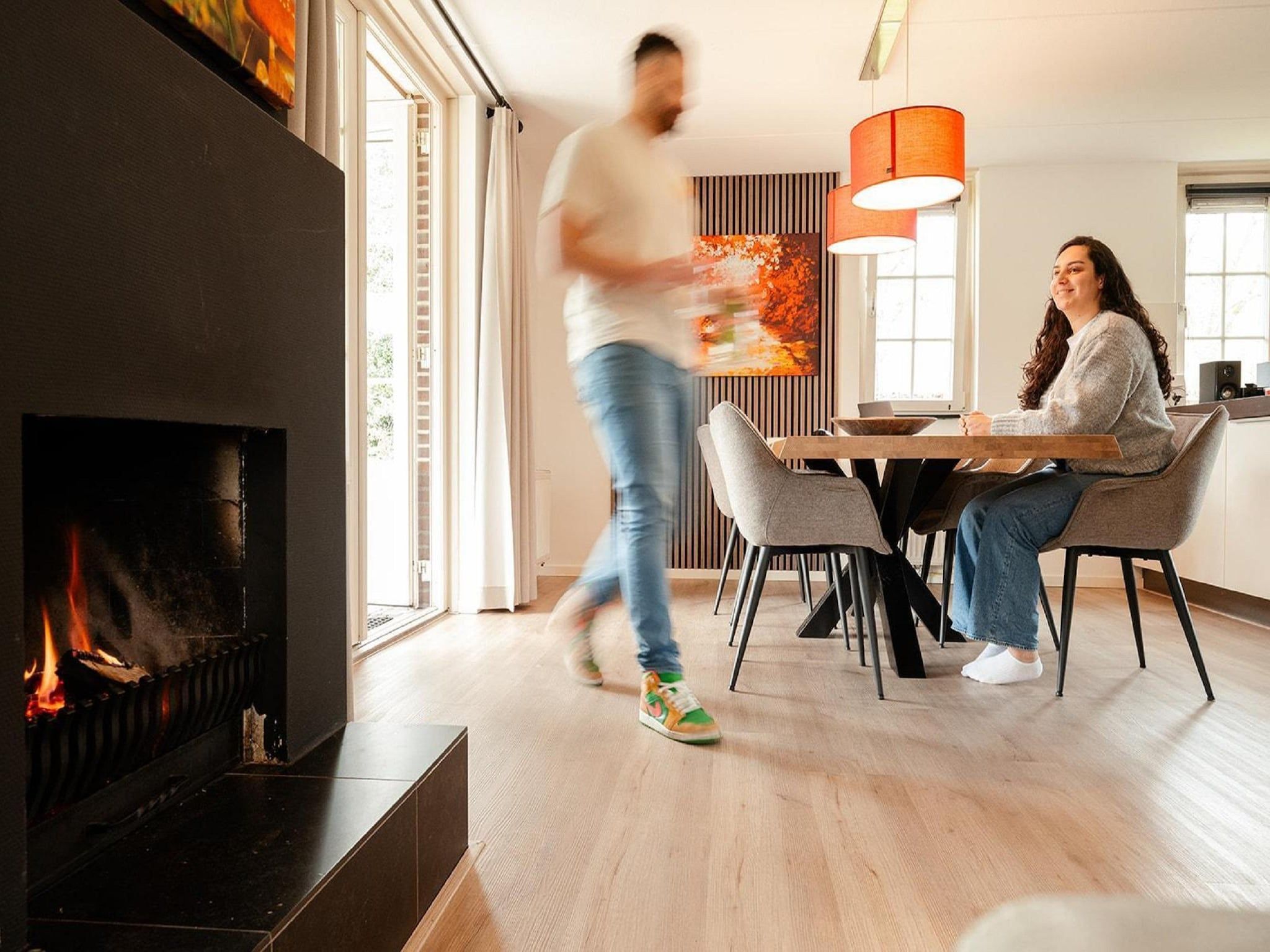 De woonkamer van Landgoed De IJsvogel 2 in Voorthuizen