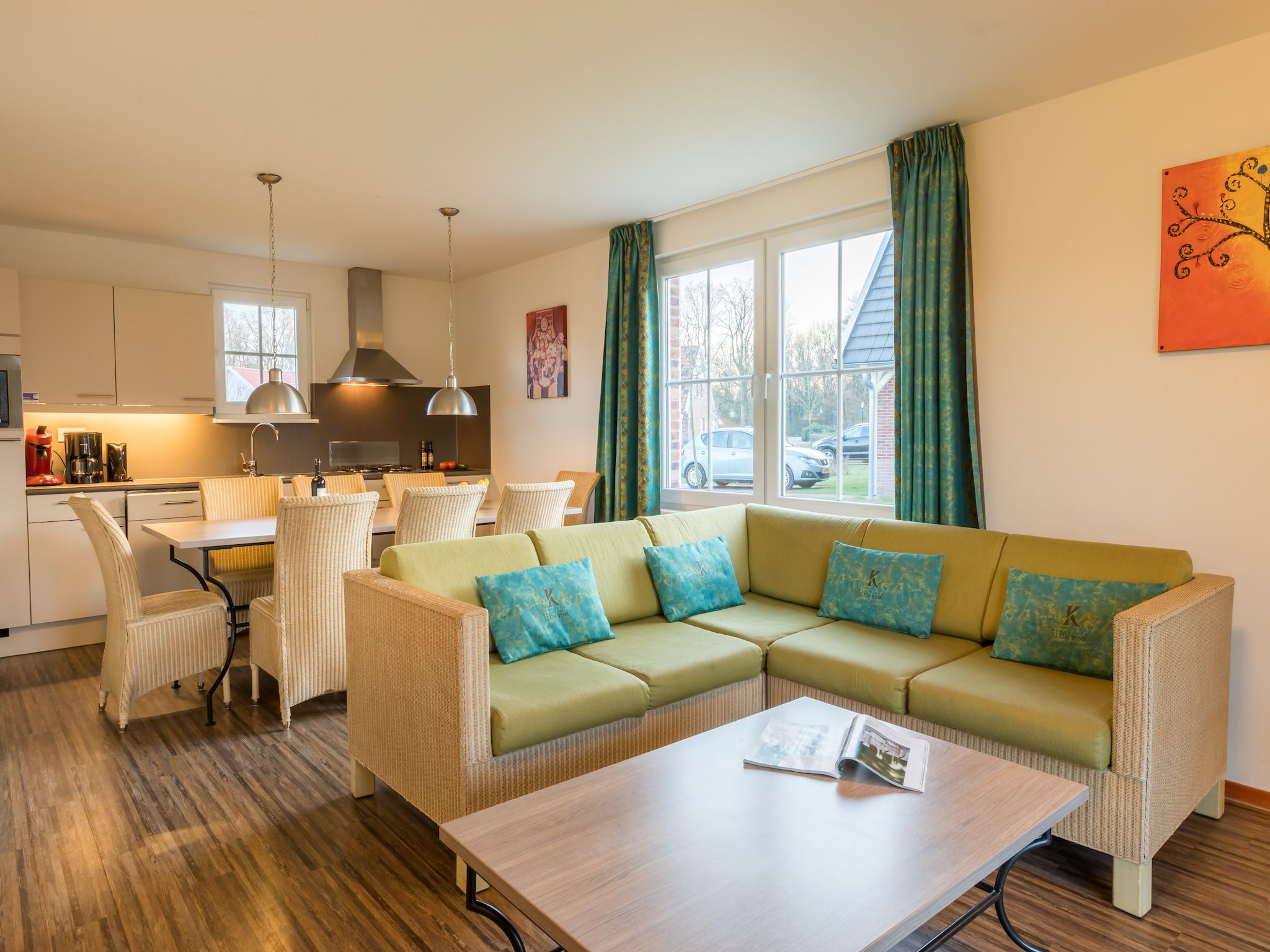 De woonkamer van Résidence Klein Vink 4 in Arcen