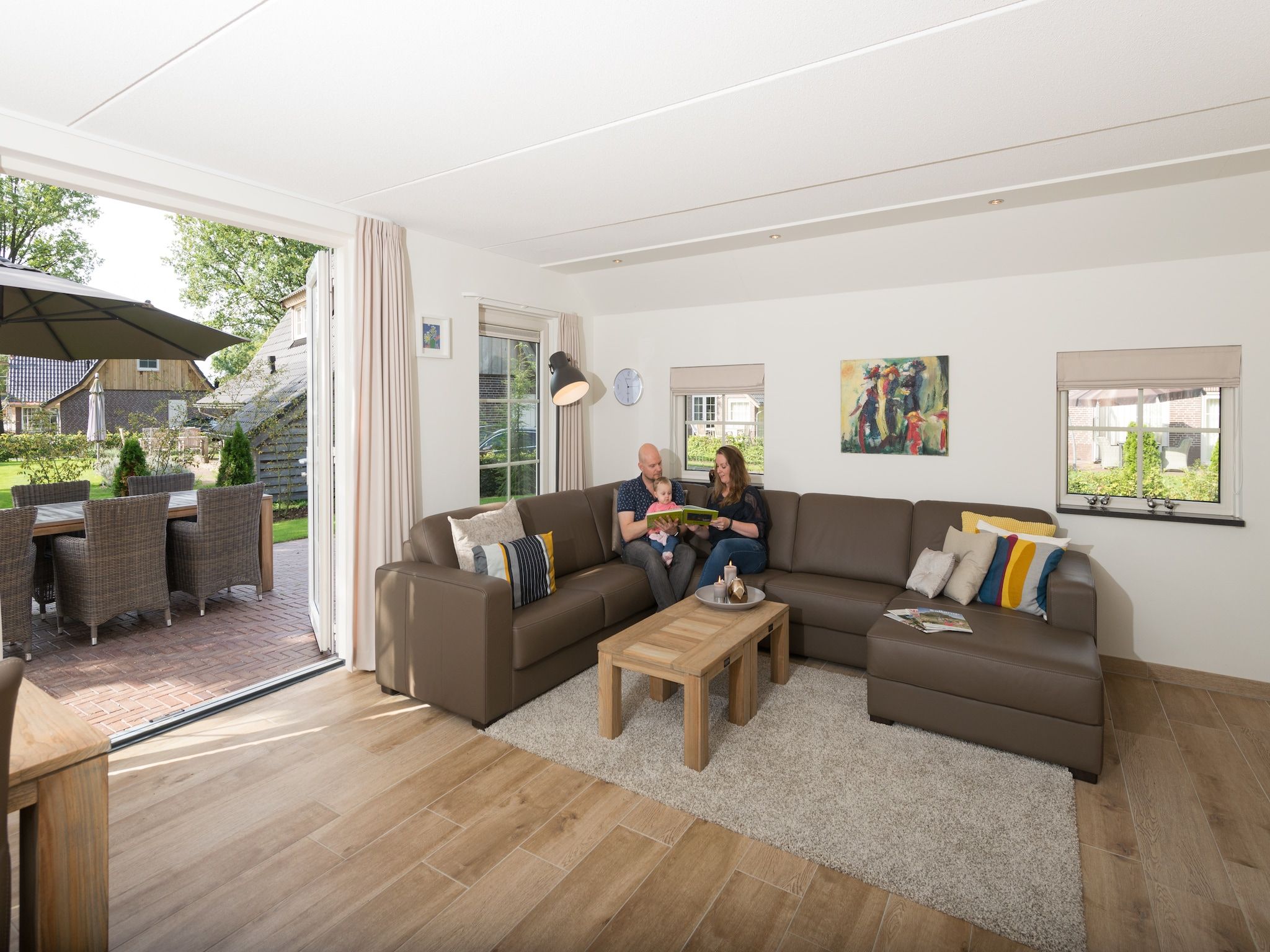 De woonkamer van Hof van Salland 6 in Hellendoorn