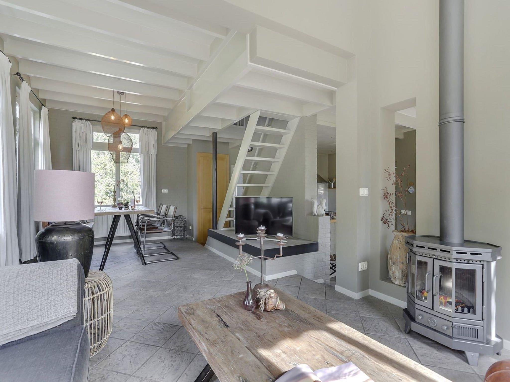 De woonkamer van Vakantiepark Sandberghe 5 in Uden