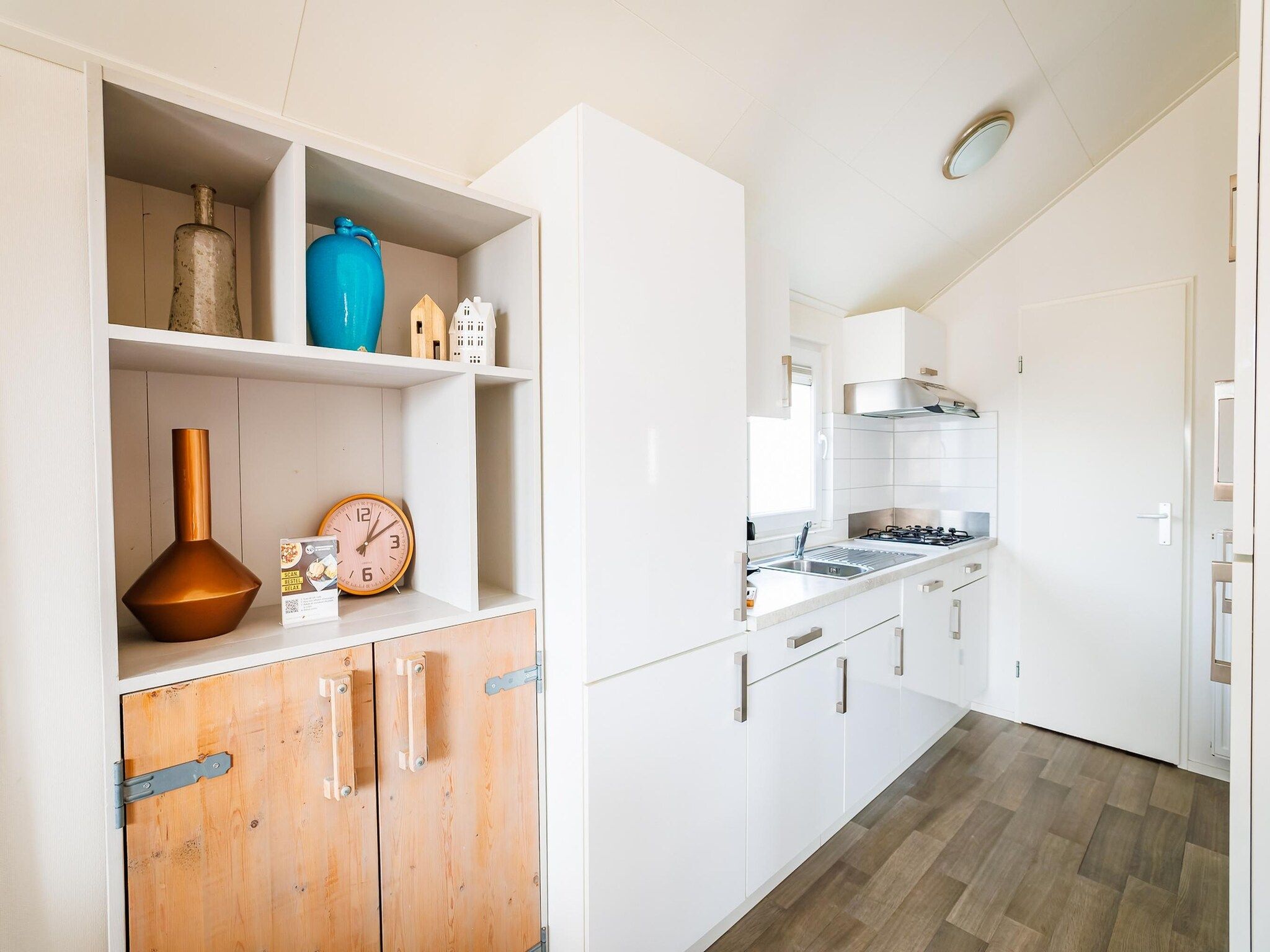 De keuken van Vakantiepark Eiland van Maurik 2 in Maurik