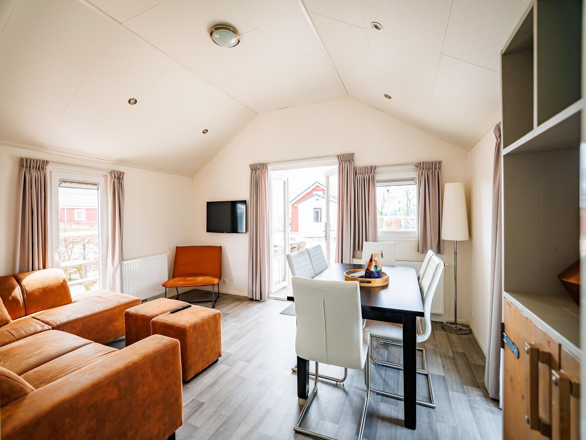 De woonkamer van Vakantiepark Eiland van Maurik 2 in Maurik