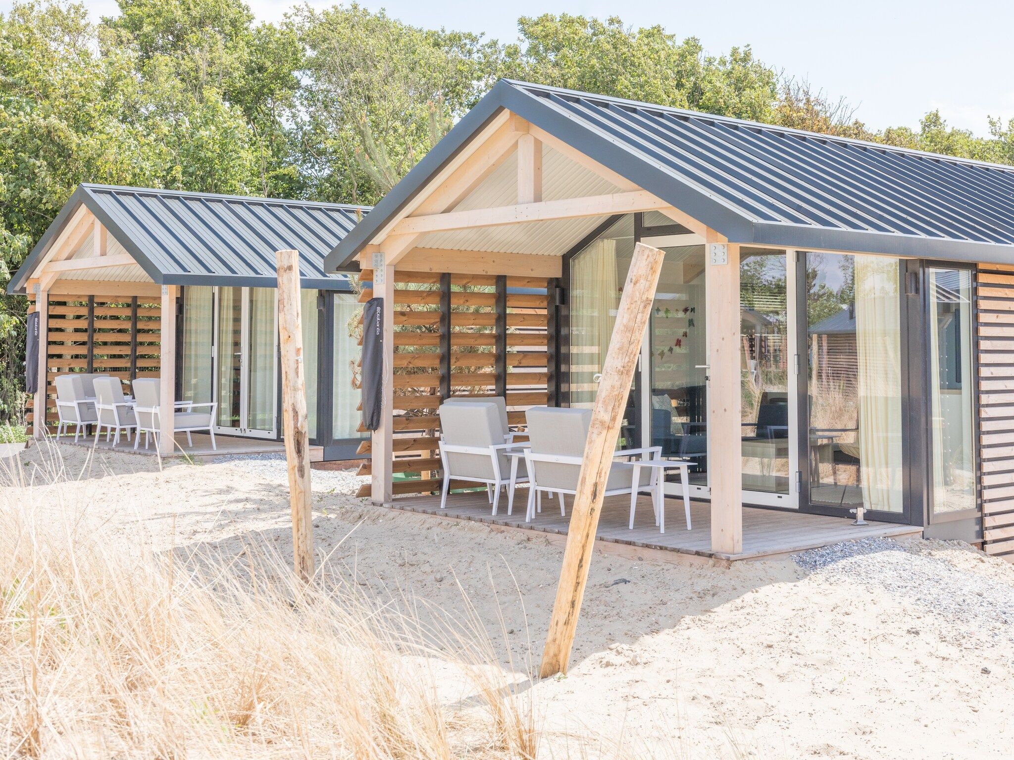 De buitenkant van Sea Lodges Ameland 1 in Hollum