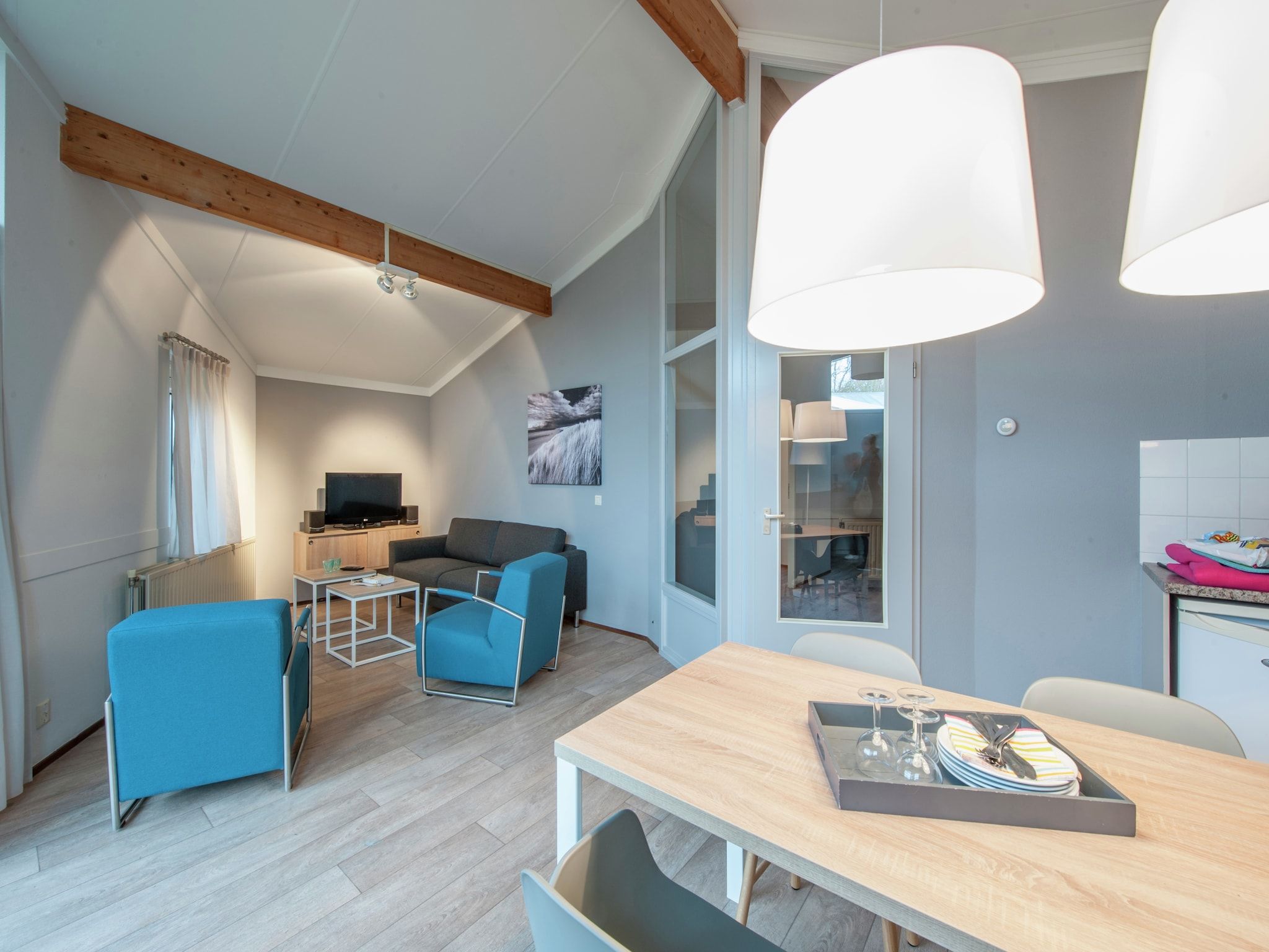 De woonkamer van Vakantiepark Hof Domburg 12 in Domburg