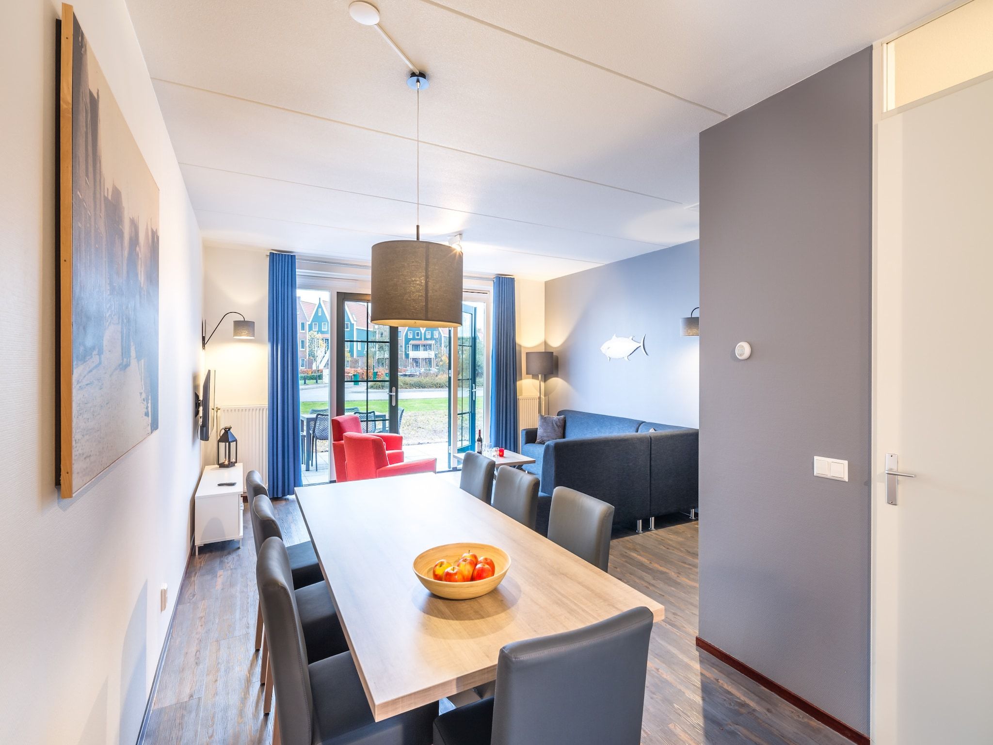 De woonkamer van Marinapark Volendam 4 in Volendam