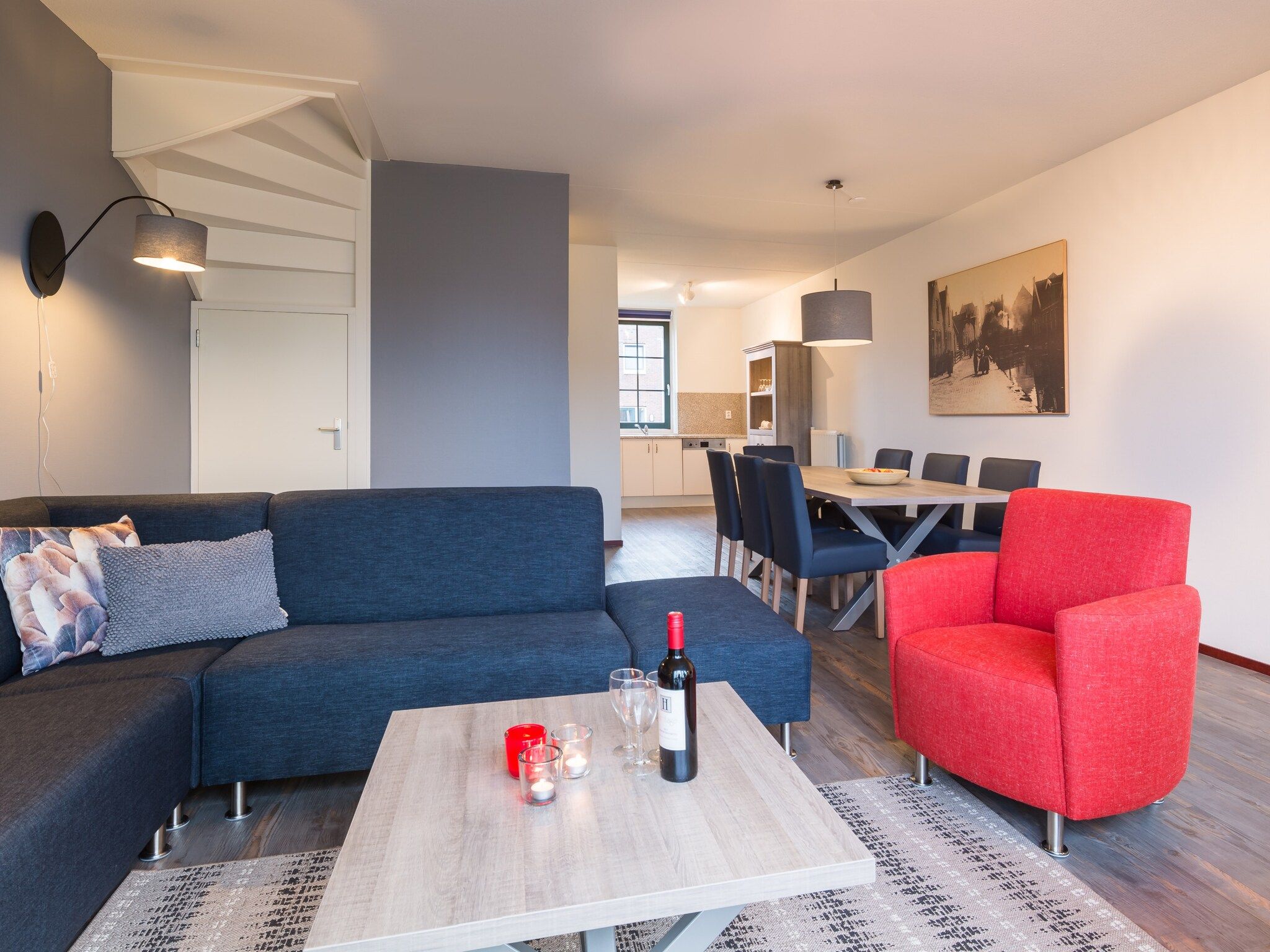 De woonkamer van Marinapark Volendam 4 in Volendam