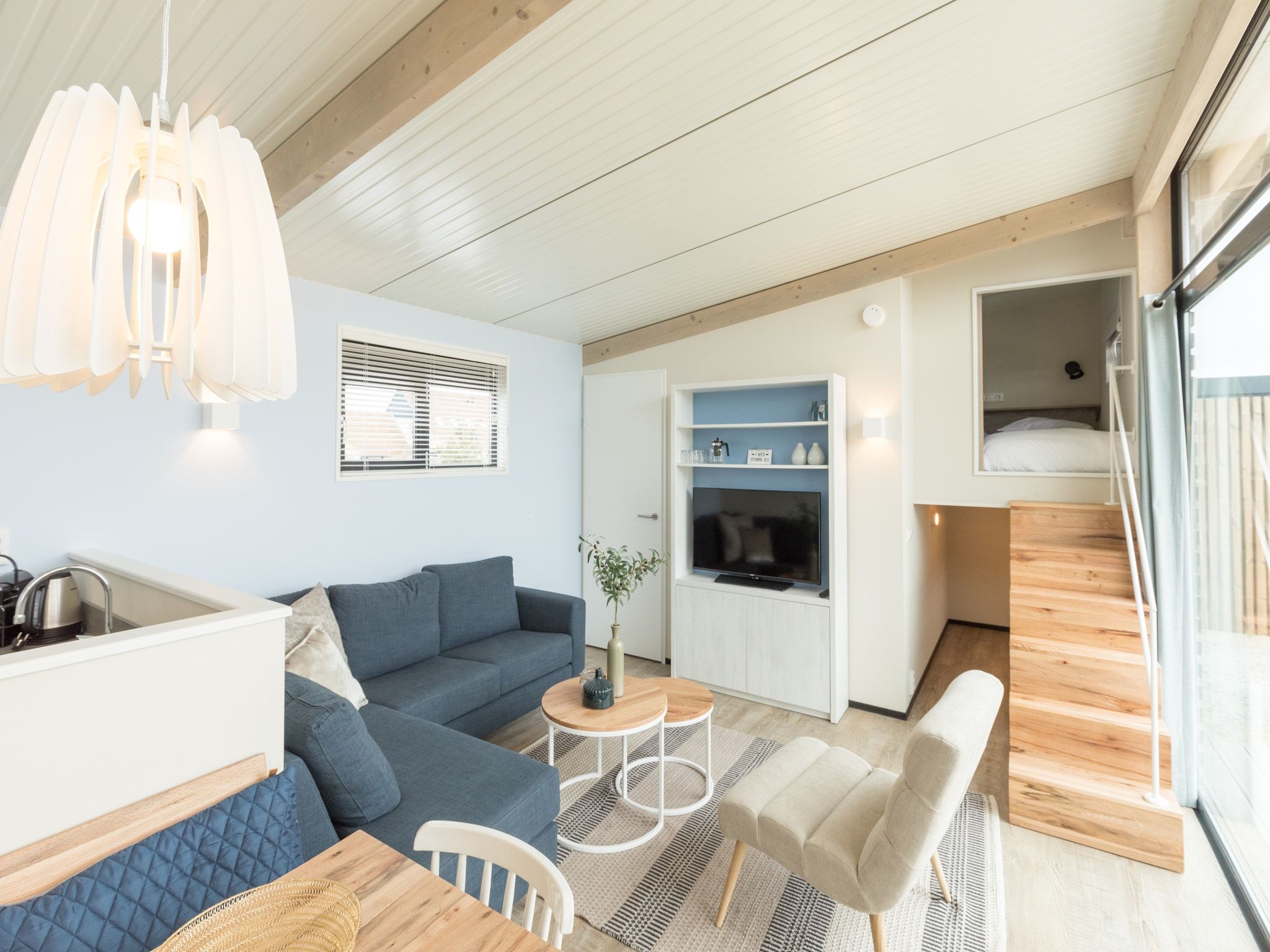 De woonkamer van Sea Lodges Ameland 5 in Hollum