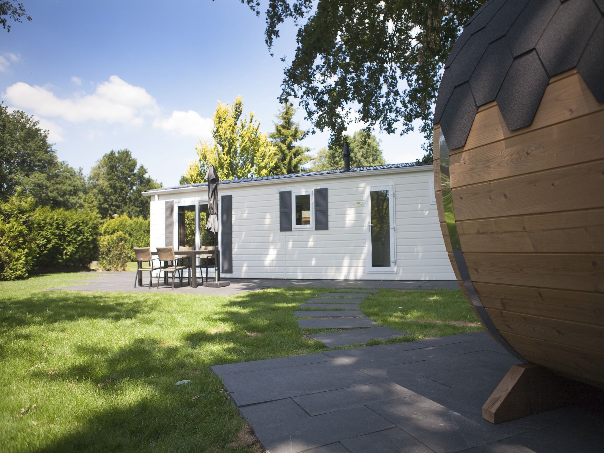 De buitenkant van Recreatiepark de Boshoek 5 in Voorthuizen