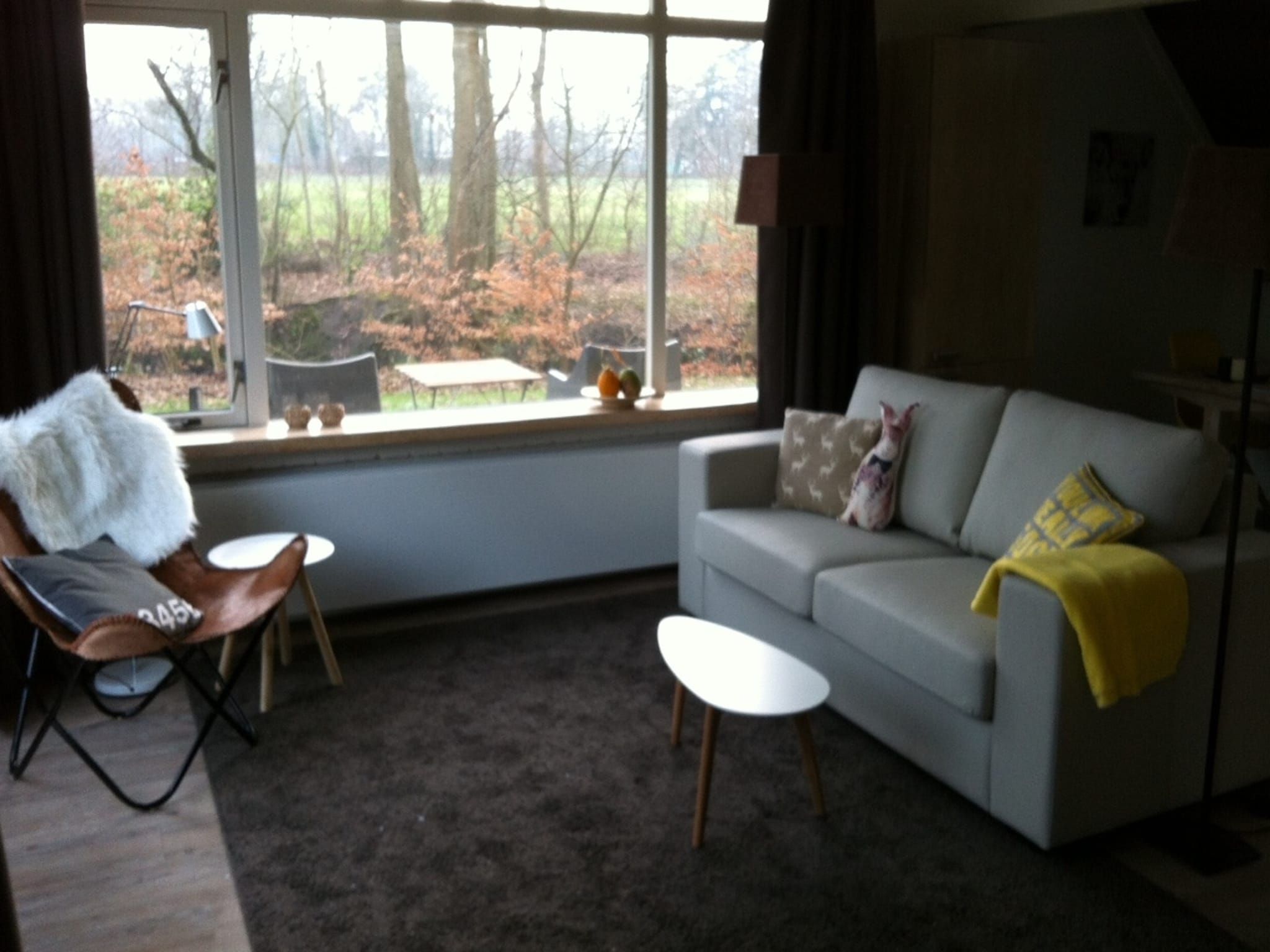 De woonkamer van Buitenplaats Gerner 6 in Dalfsen