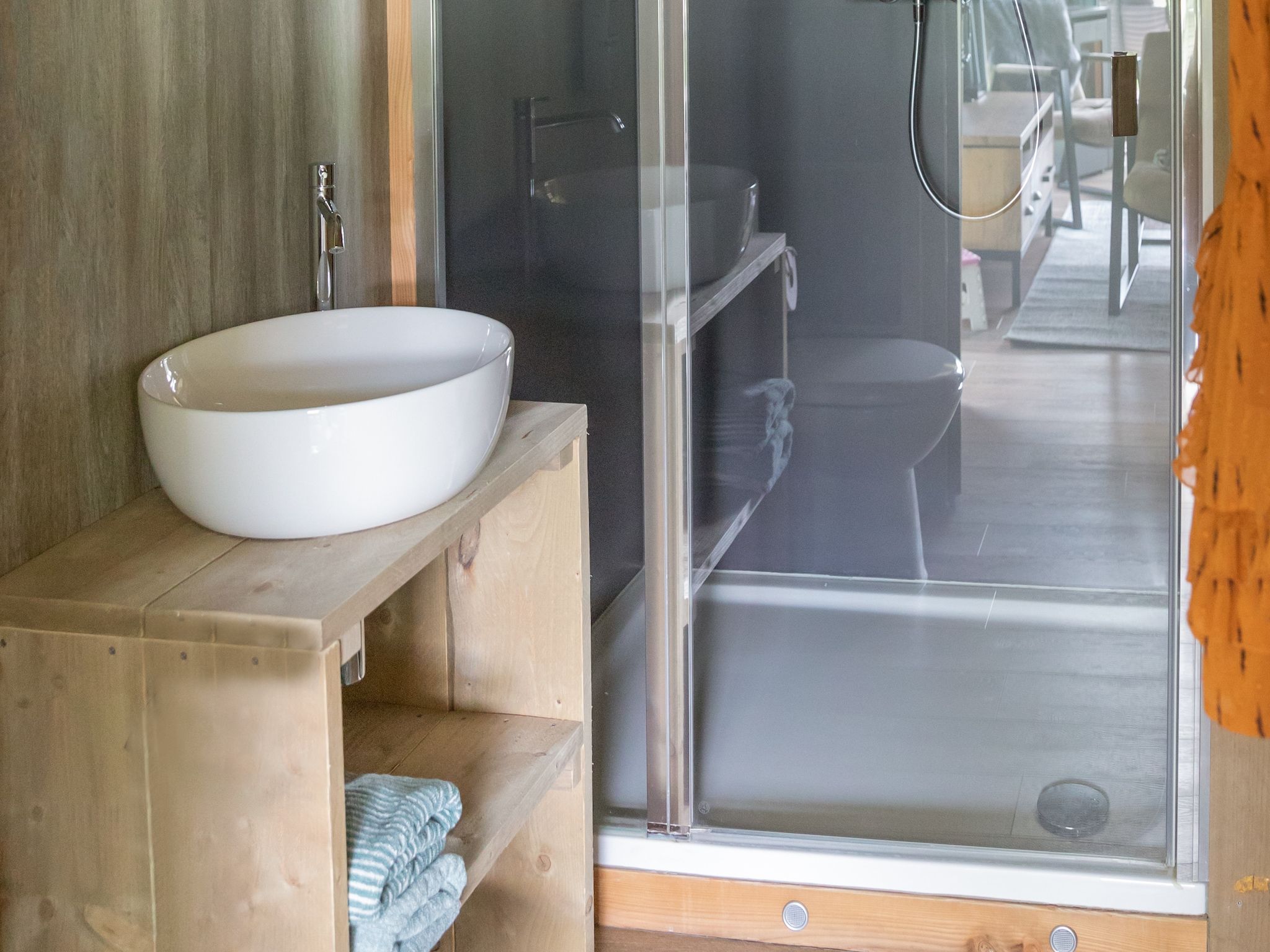 De badkamer van Landrijk de Reesprong 2 in Buurse