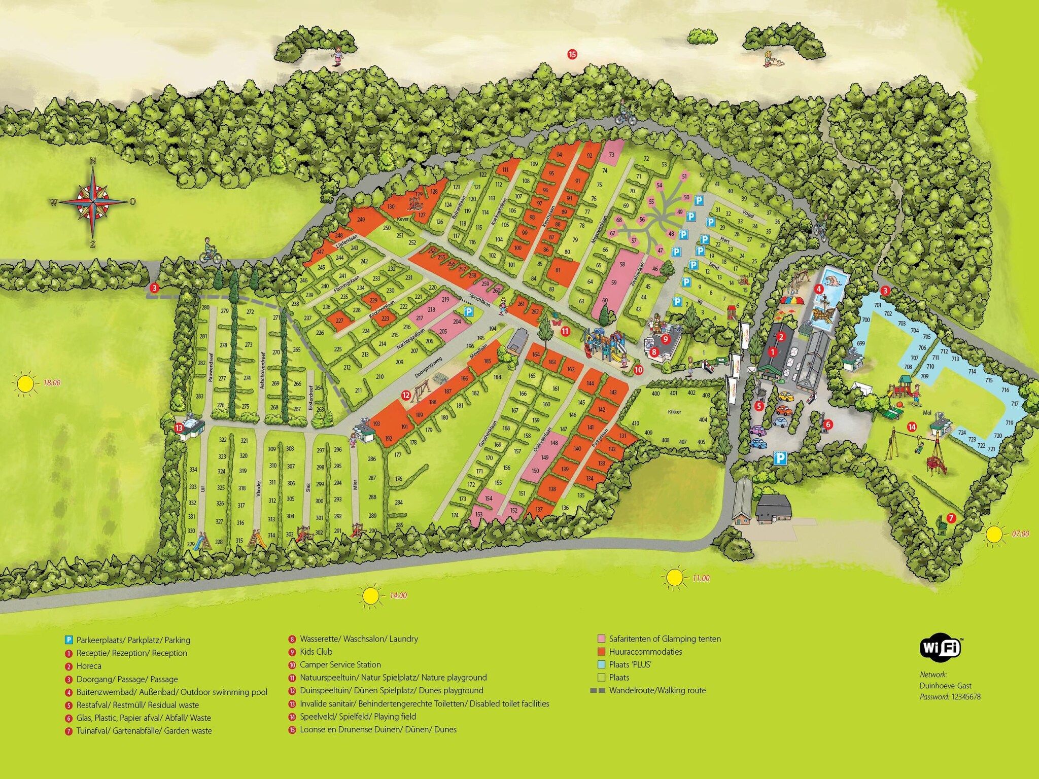 Parkfaciliteiten bij Recreatiepark Duinhoeve 7 in Udenhout