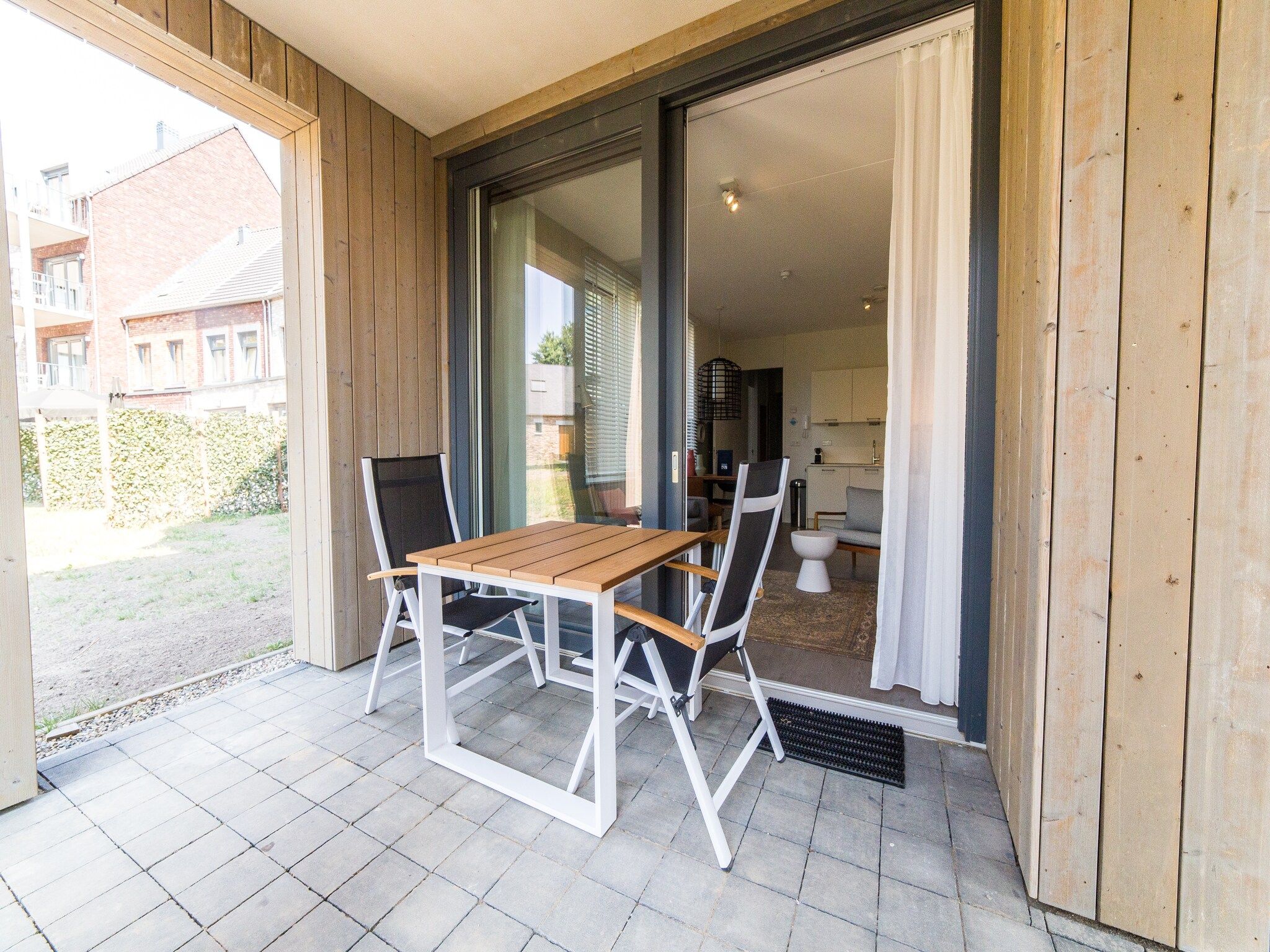 Het terras van Resort Maastricht 8 in Maastricht