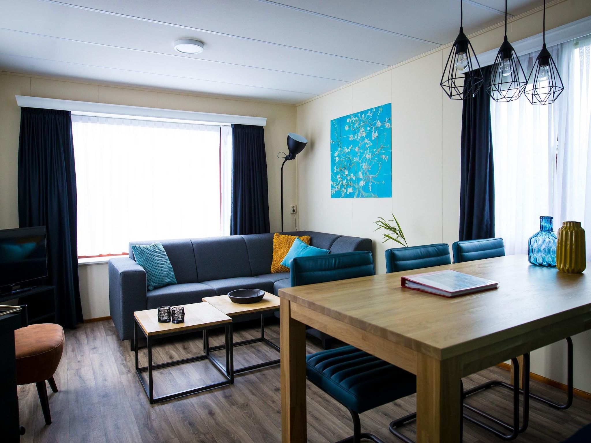 De woonkamer van Recreatiepark Duinhoeve 3 in Udenhout