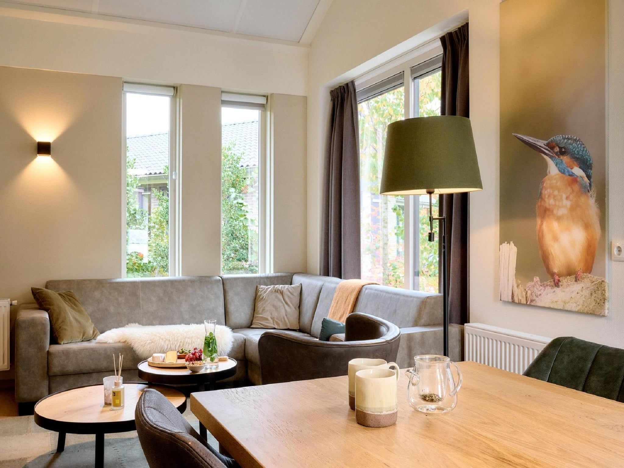 De woonkamer van Landgoed De IJsvogel 7 in Voorthuizen