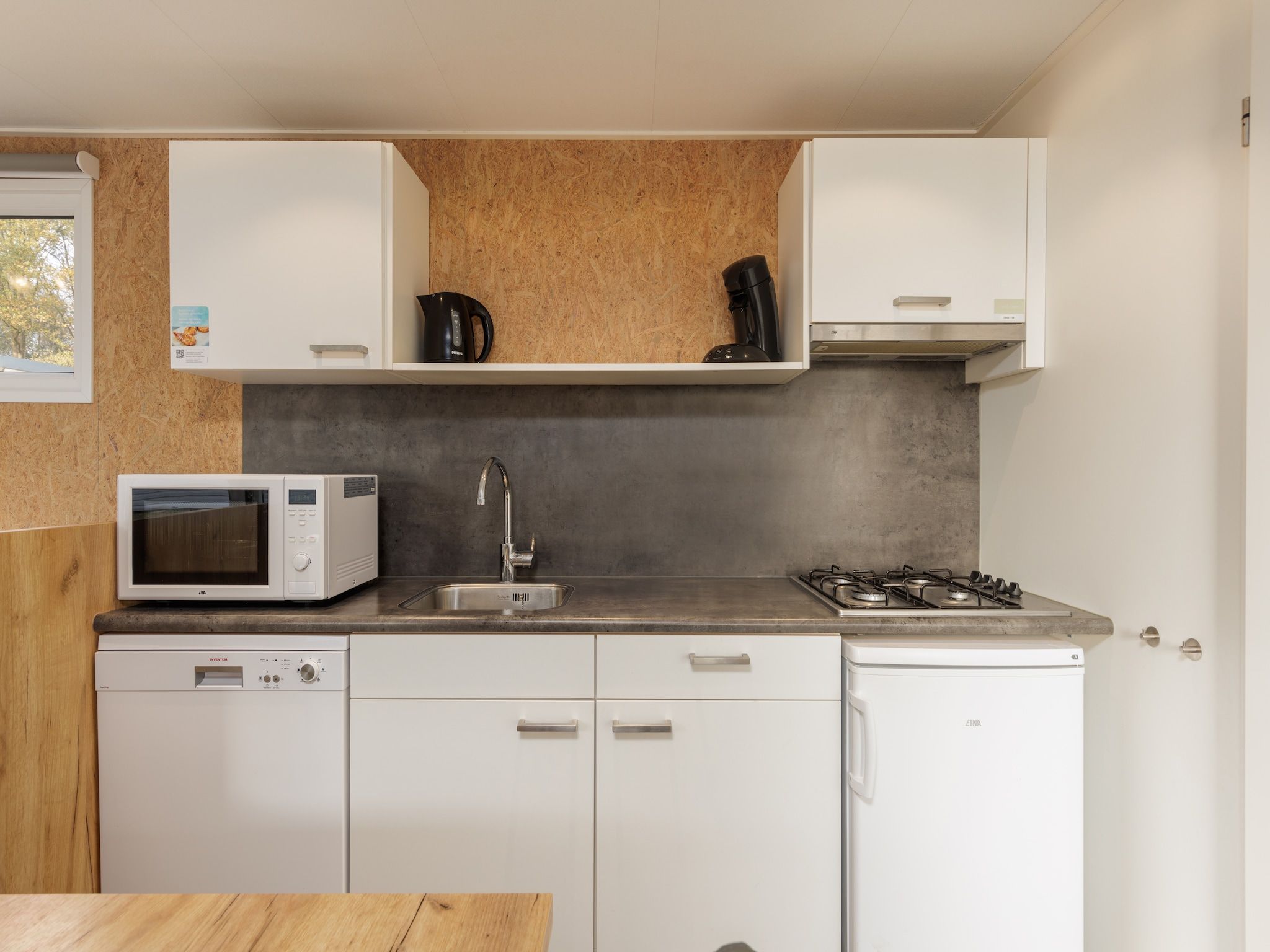 De keuken van Vakantiepark Hunzedal 9 in Borger