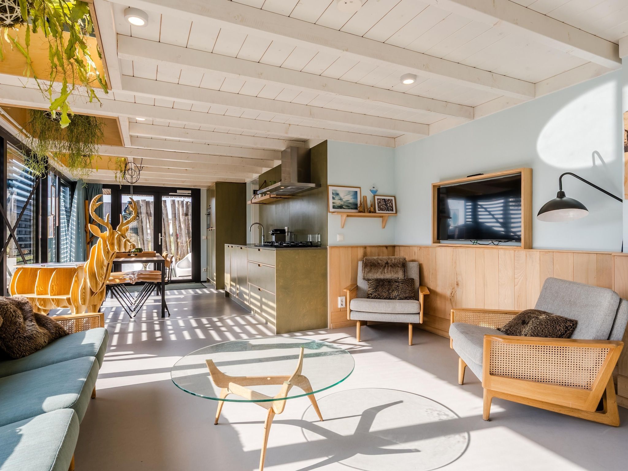 De woonkamer van Sea Lodges Zandvoort 3 in Zandvoort