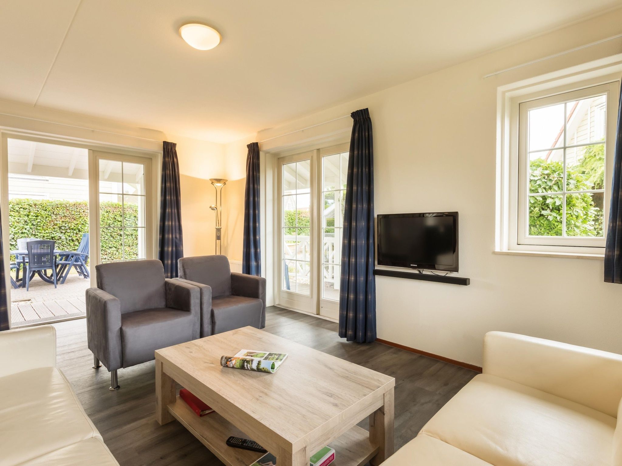 De woonkamer van Vakantiepark De Heeren van 's Gravensande 2 in 's-Gravenzande