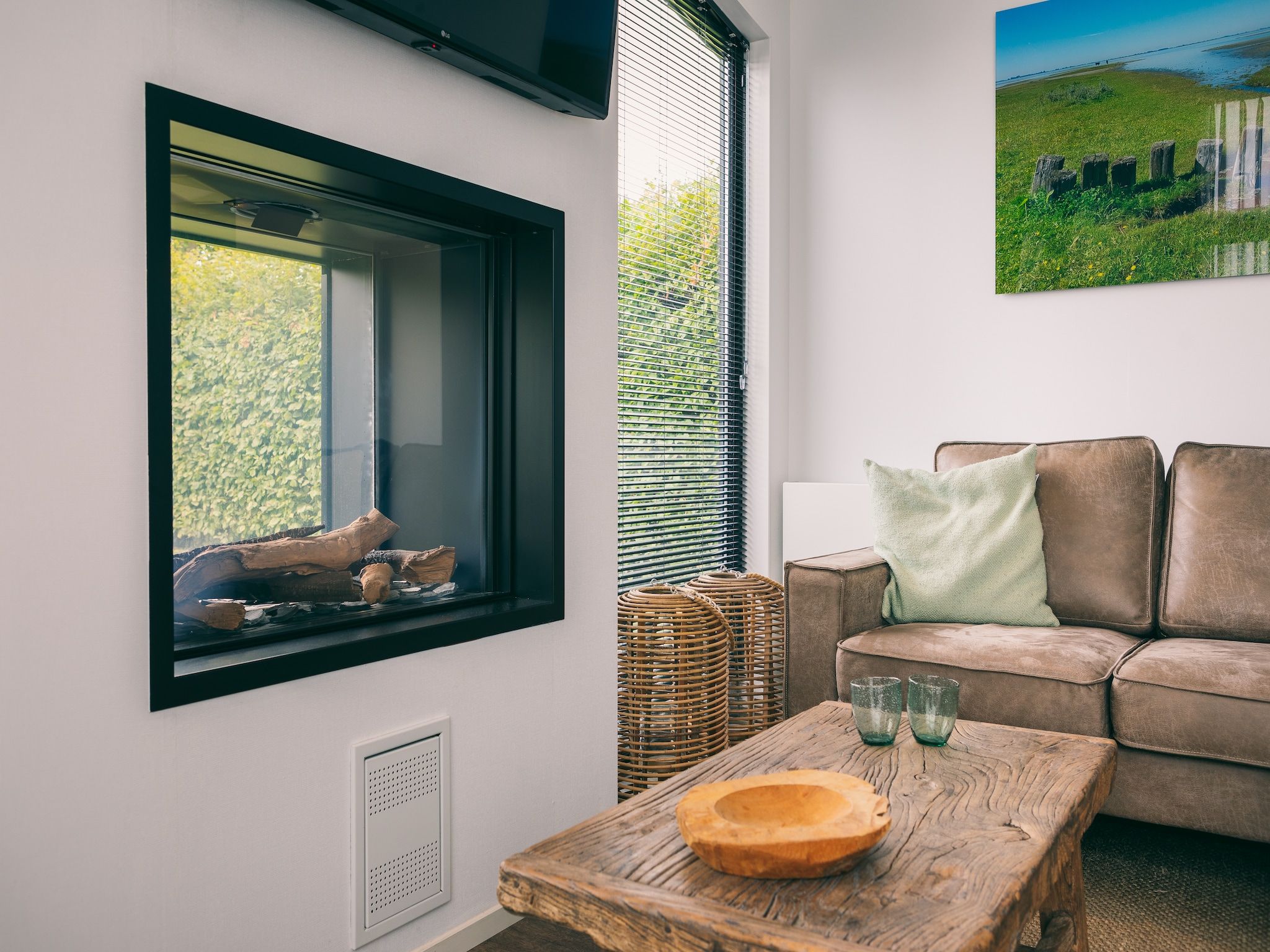 De woonkamer van Vakantiepark Zeedijk 1 in Herkingen