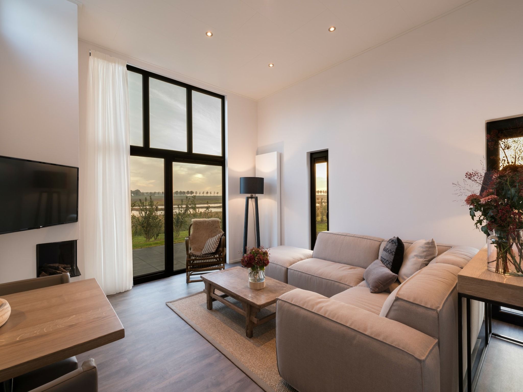 De woonkamer van Vakantiepark Zeedijk 4 in Herkingen