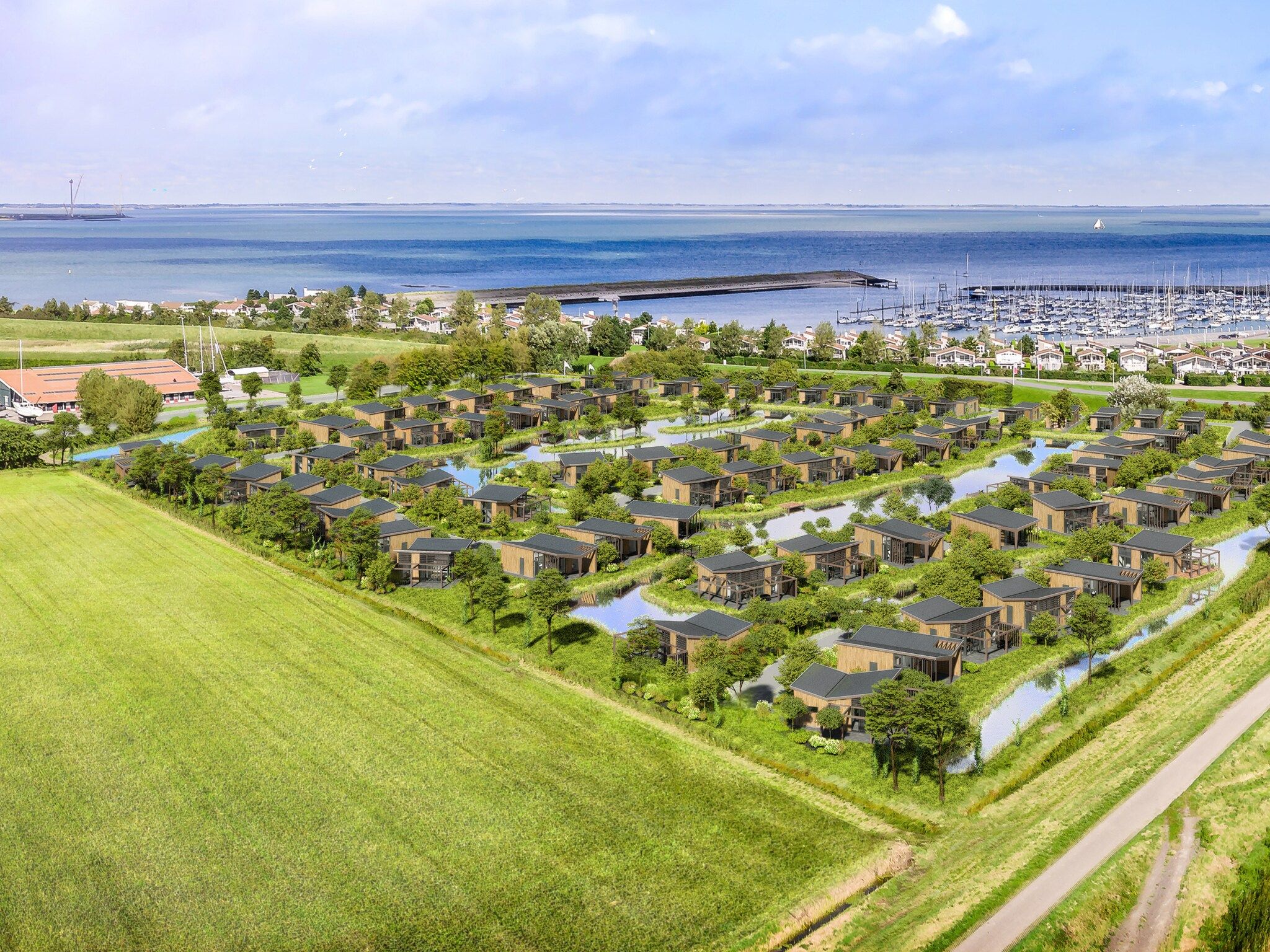 De buitenkant van Water Village 4 in Kamperland