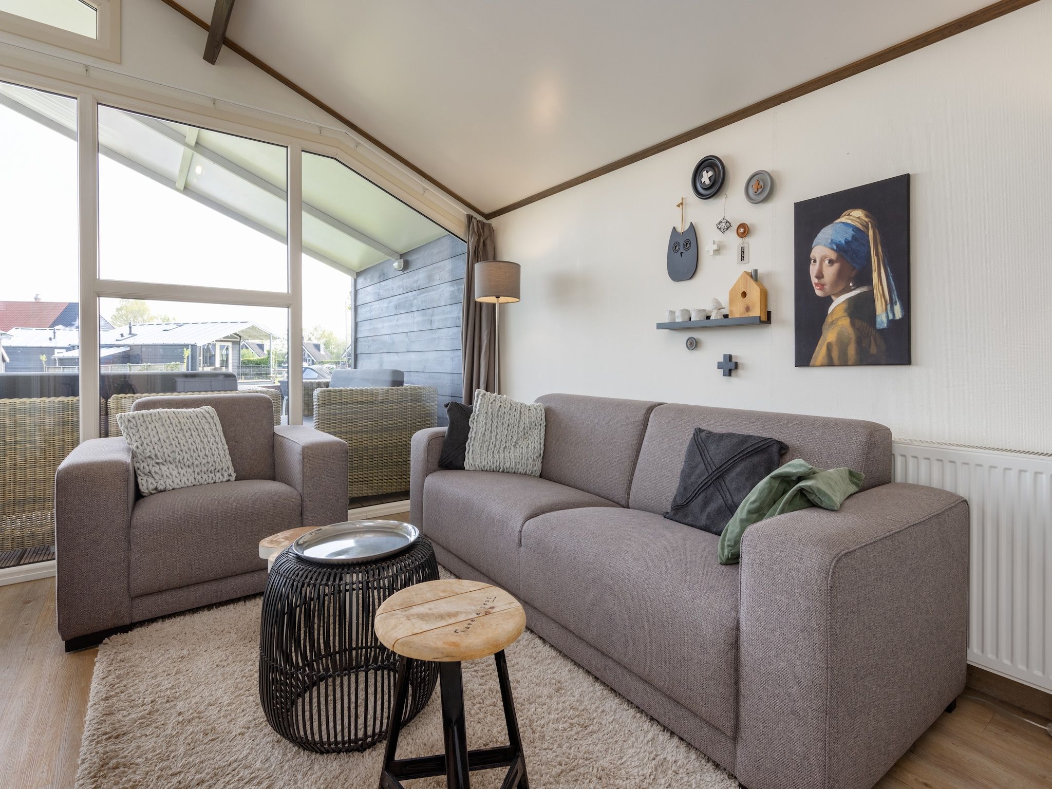 De woonkamer van Waterpark Terkaple 1 in Terkaple