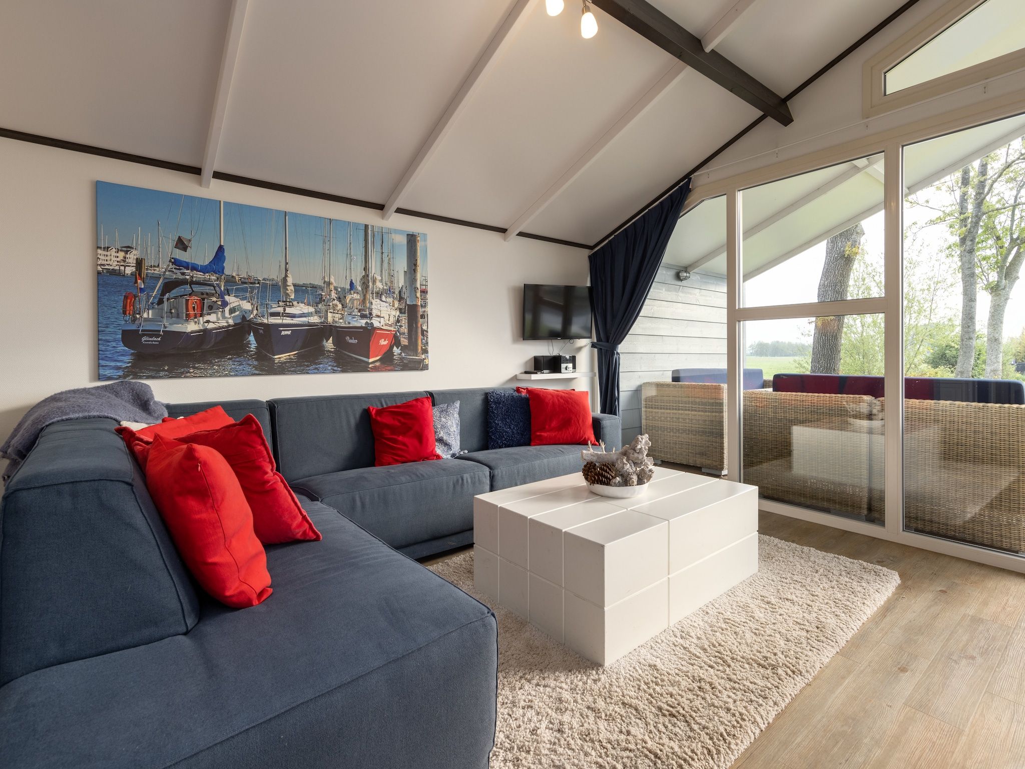 De woonkamer van Waterpark Terkaple 2 in Terkaple