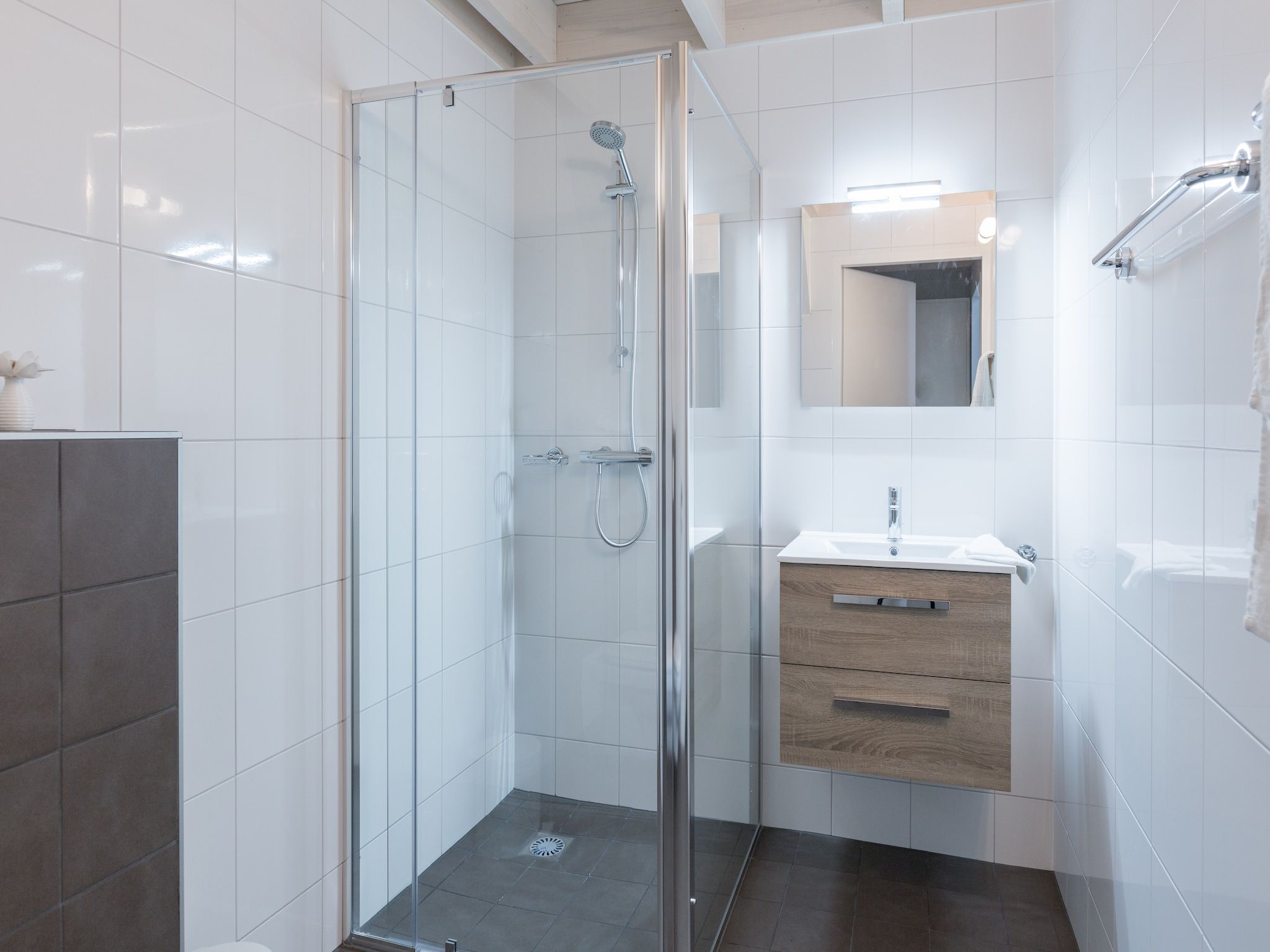 De badkamer van Waterpark Langelille 1 in Langelille