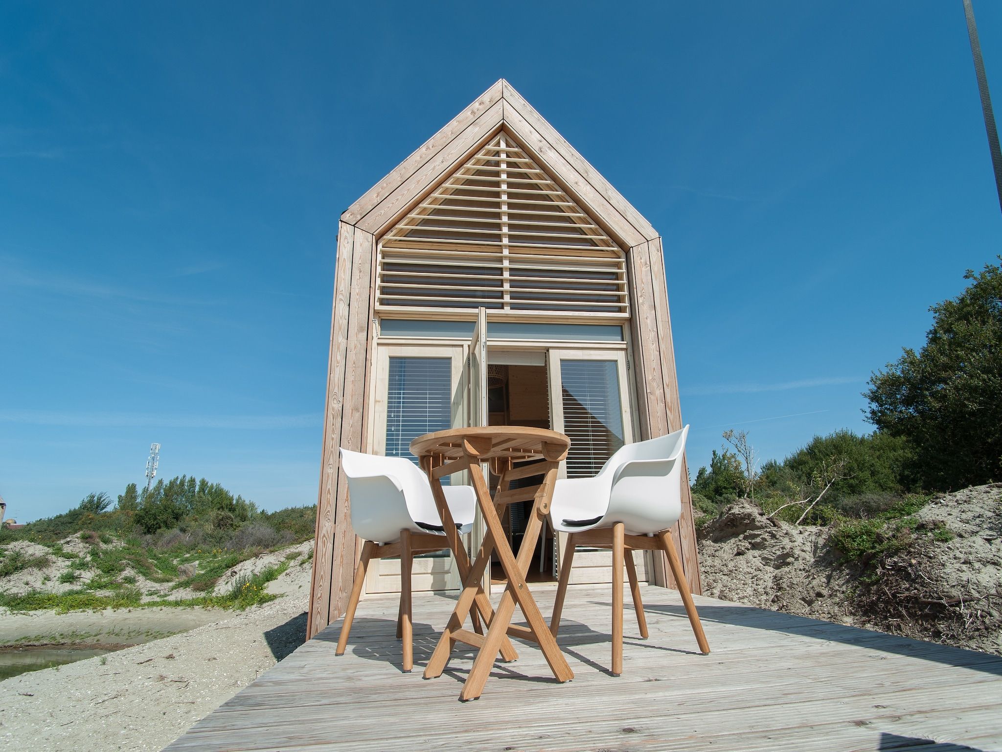 Het terras van Eco Resort Grevelingenstrand in Ouddorp