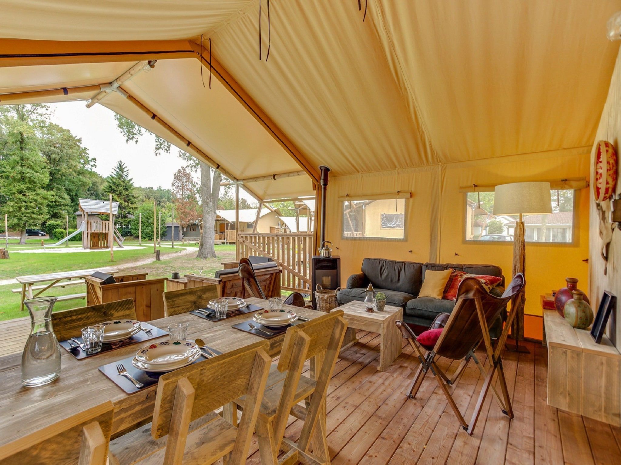 De woonkamer van Vakantiepark Sandberghe 11 in Uden