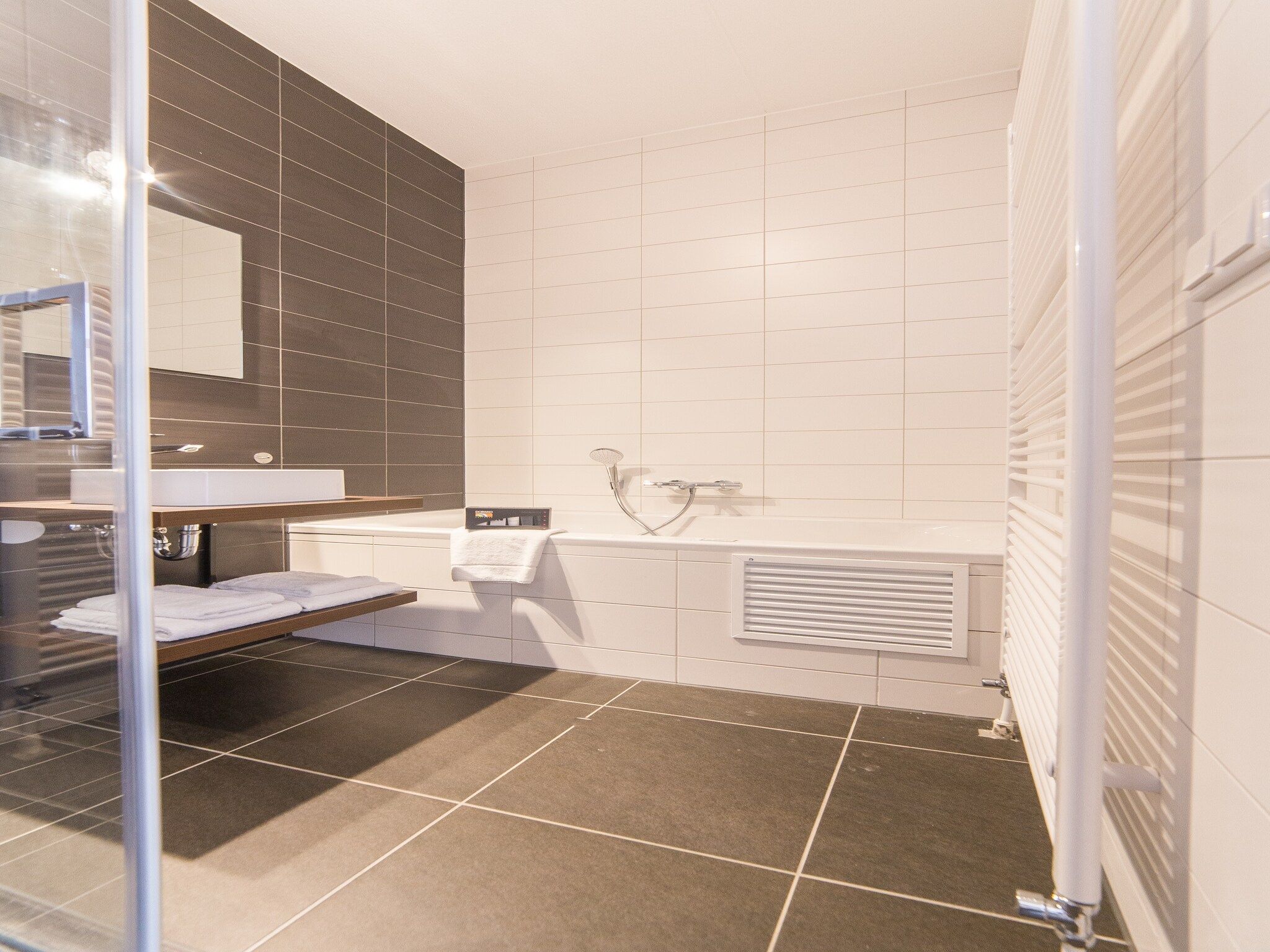 De badkamer van Resort Maastricht 21 in Maastricht