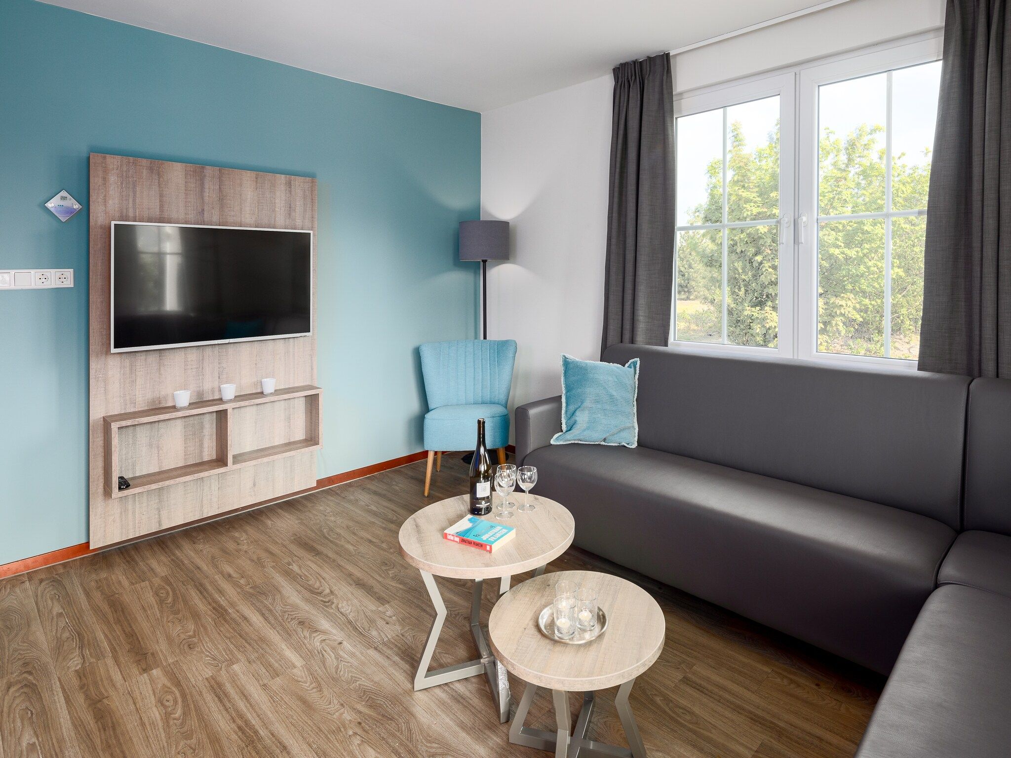 De woonkamer van Résidence Klein Vink 7 in Arcen