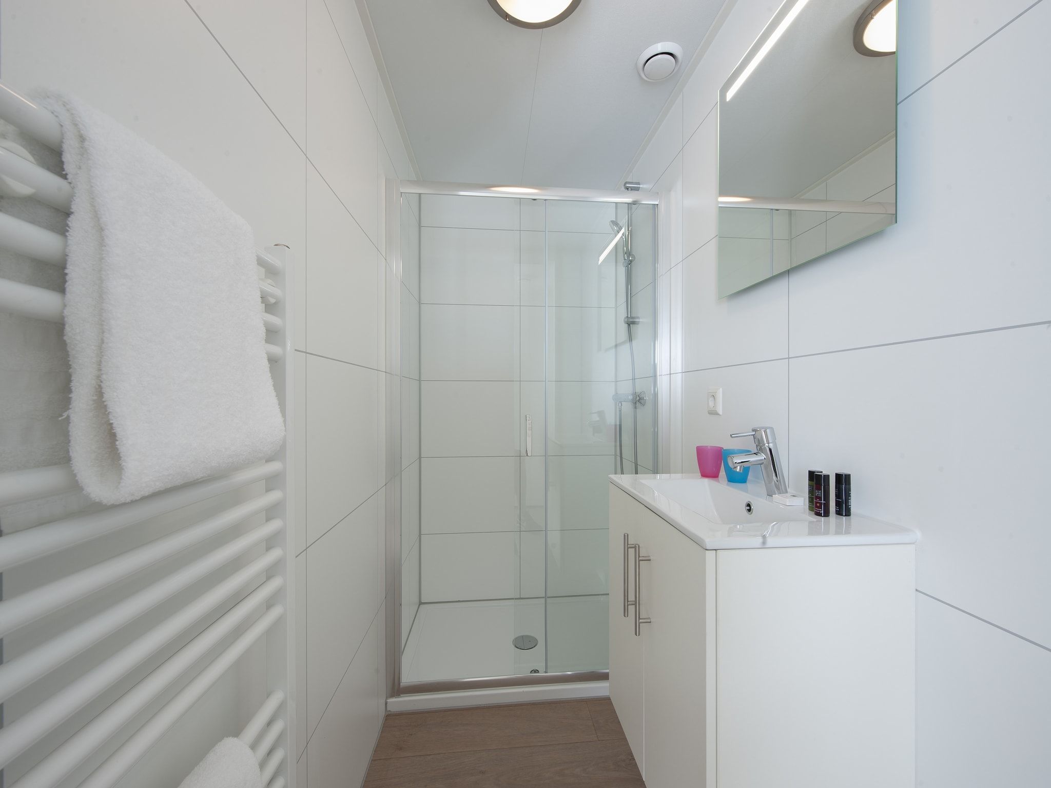 De badkamer van Bospark 't Wolfsven 11 in Mierlo