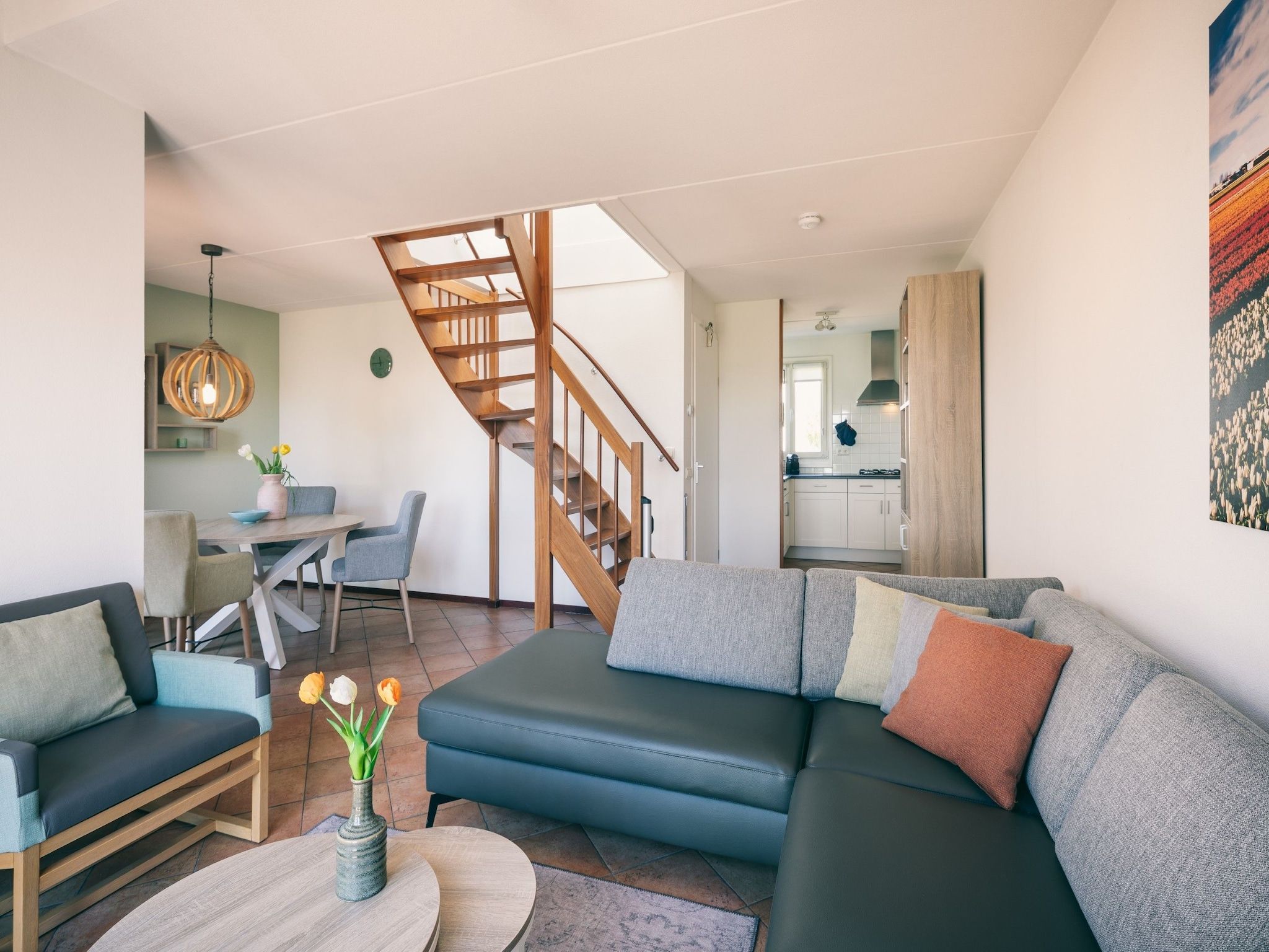 De woonkamer van Duinresort Dunimar 1 in Noordwijkerhout