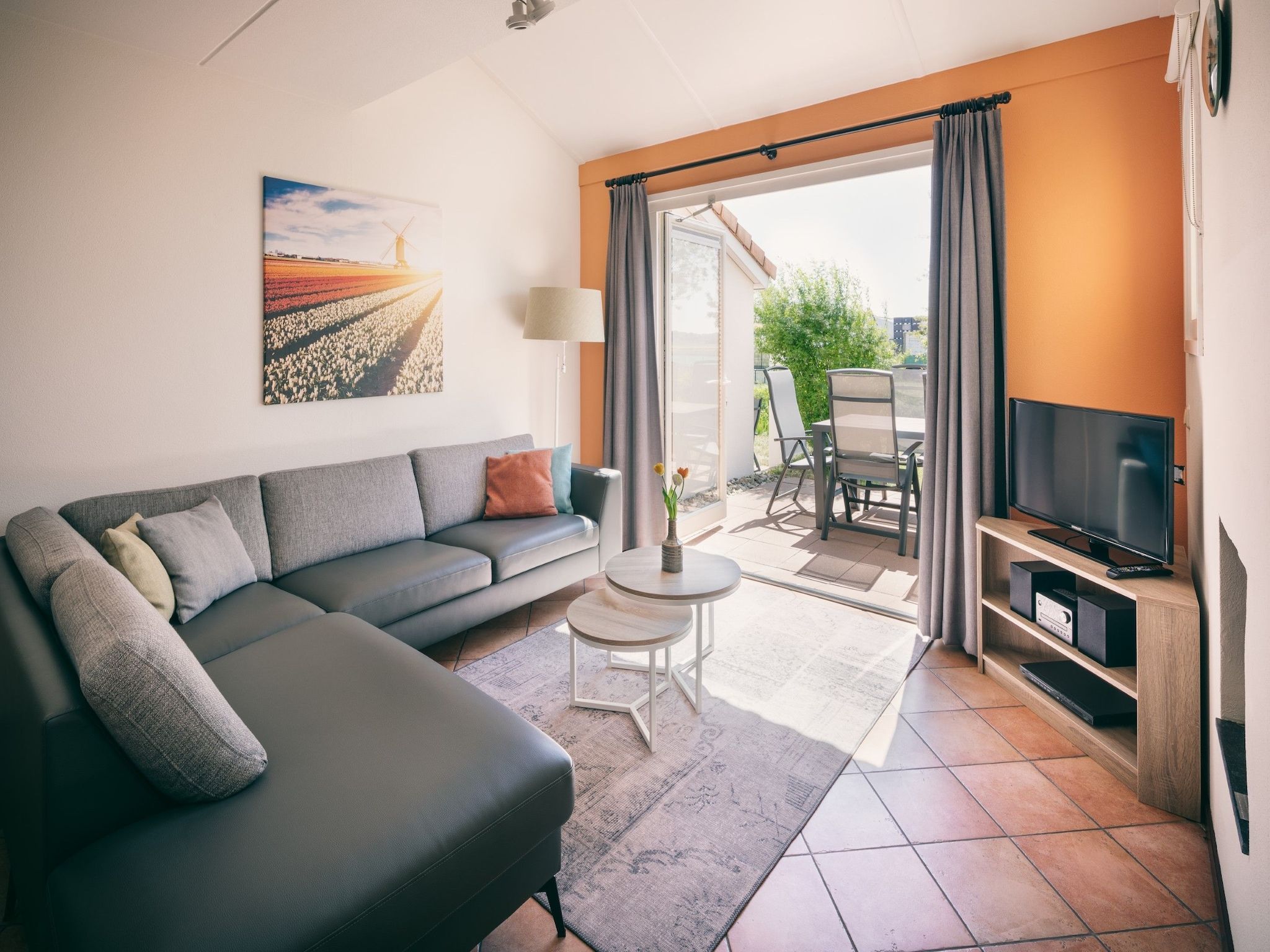 De woonkamer van Duinresort Dunimar 2 in Noordwijkerhout