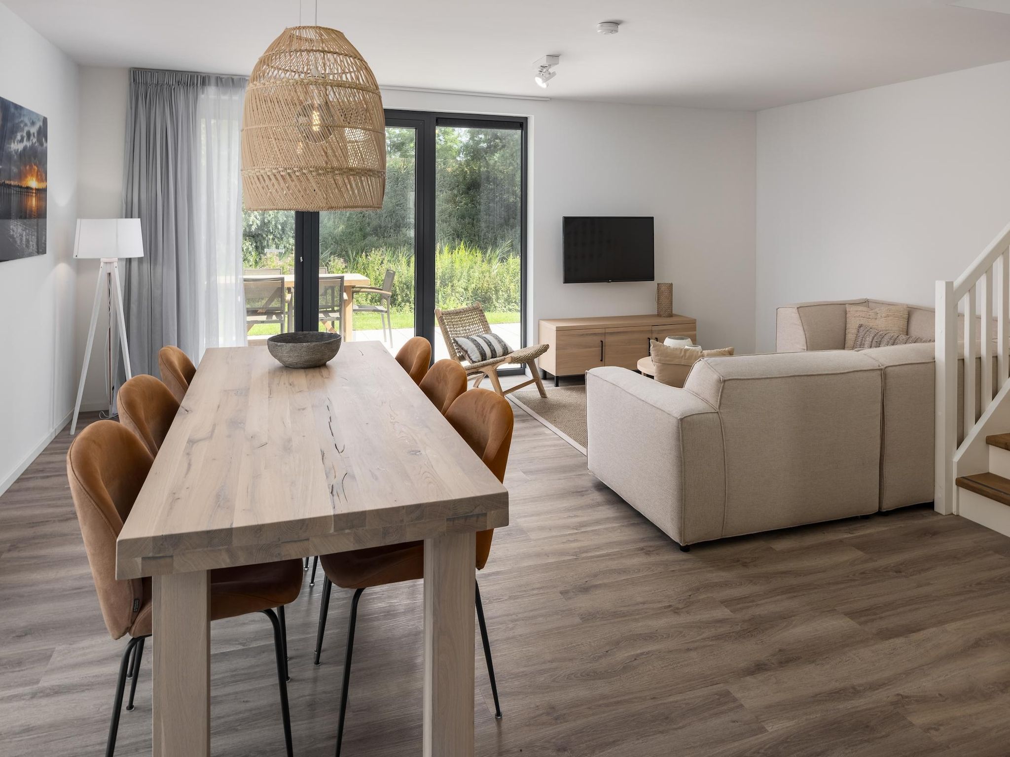 De woonkamer van Park Veerse Kreek 3 in Wolphaartsdijk