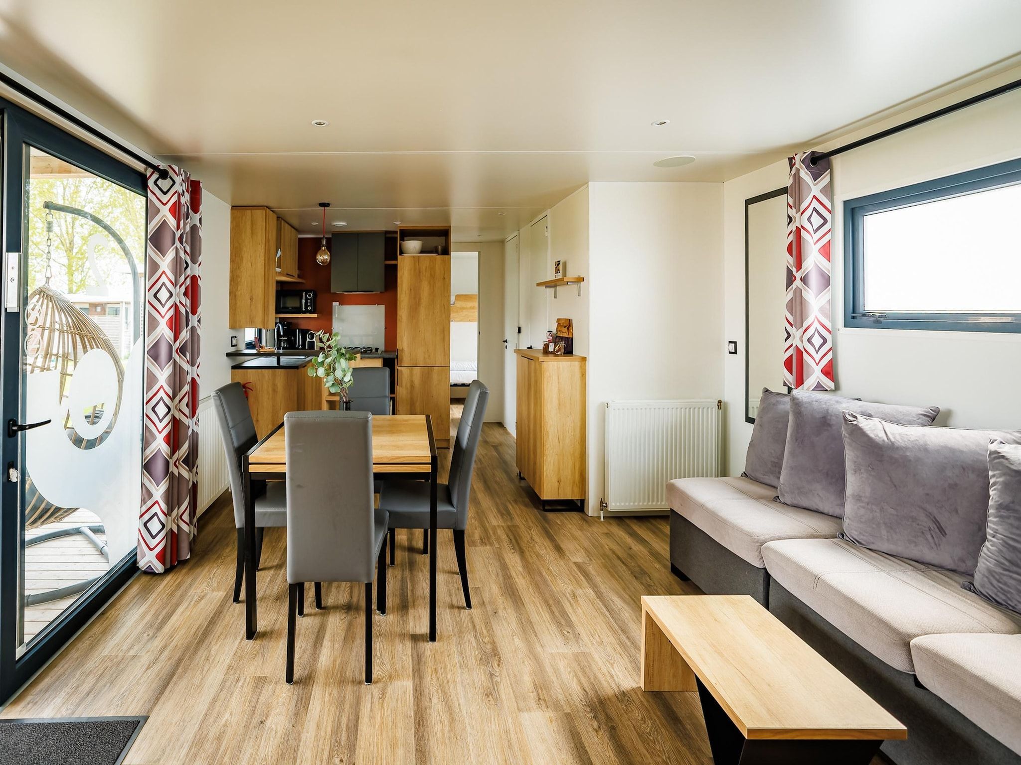 De woonkamer van Vakantiepark Eiland van Maurik 7 in Maurik