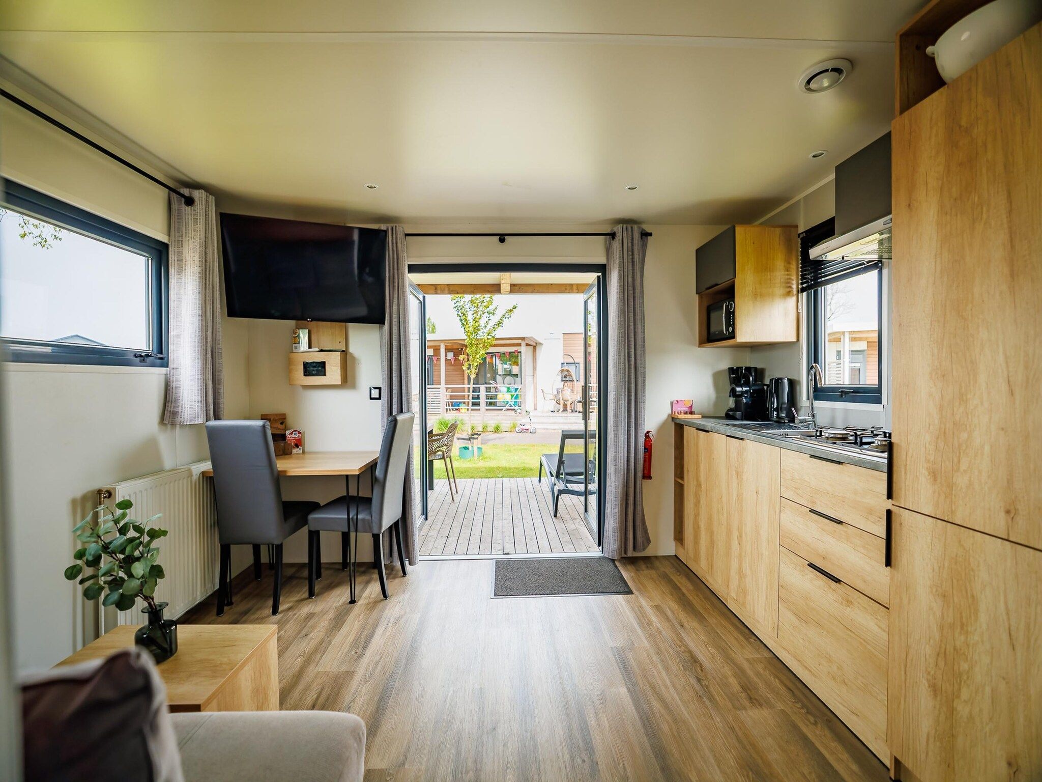 De keuken van Vakantiepark Eiland van Maurik 8 in Maurik