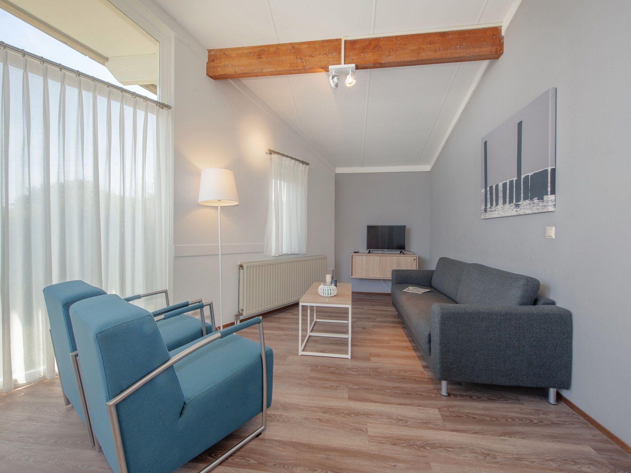 De woonkamer van Vakantiepark Hof Domburg 23 in Domburg