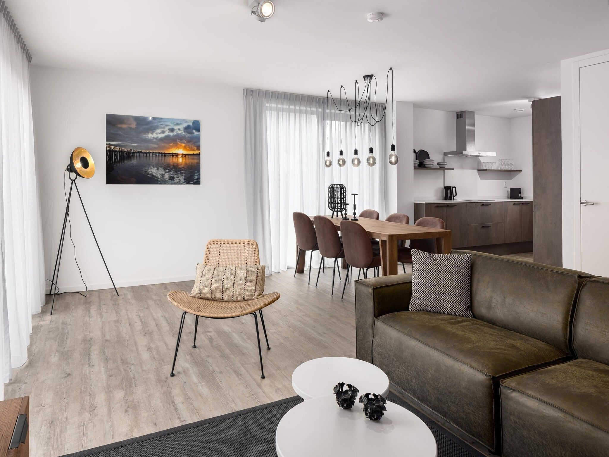 De woonkamer van Park Veerse Kreek 6 in Wolphaartsdijk