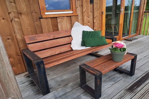 Terras - Lodges in Drenthe met Uitzicht op Weiden in Ruinerwold (5)
